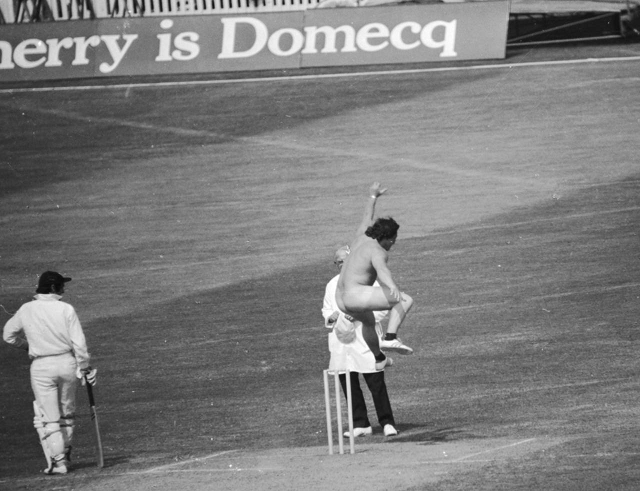 A streaker invades the pitch at Lord's, England v Australia, 2nd Test, Lord's, 4th day, August 4, 1975