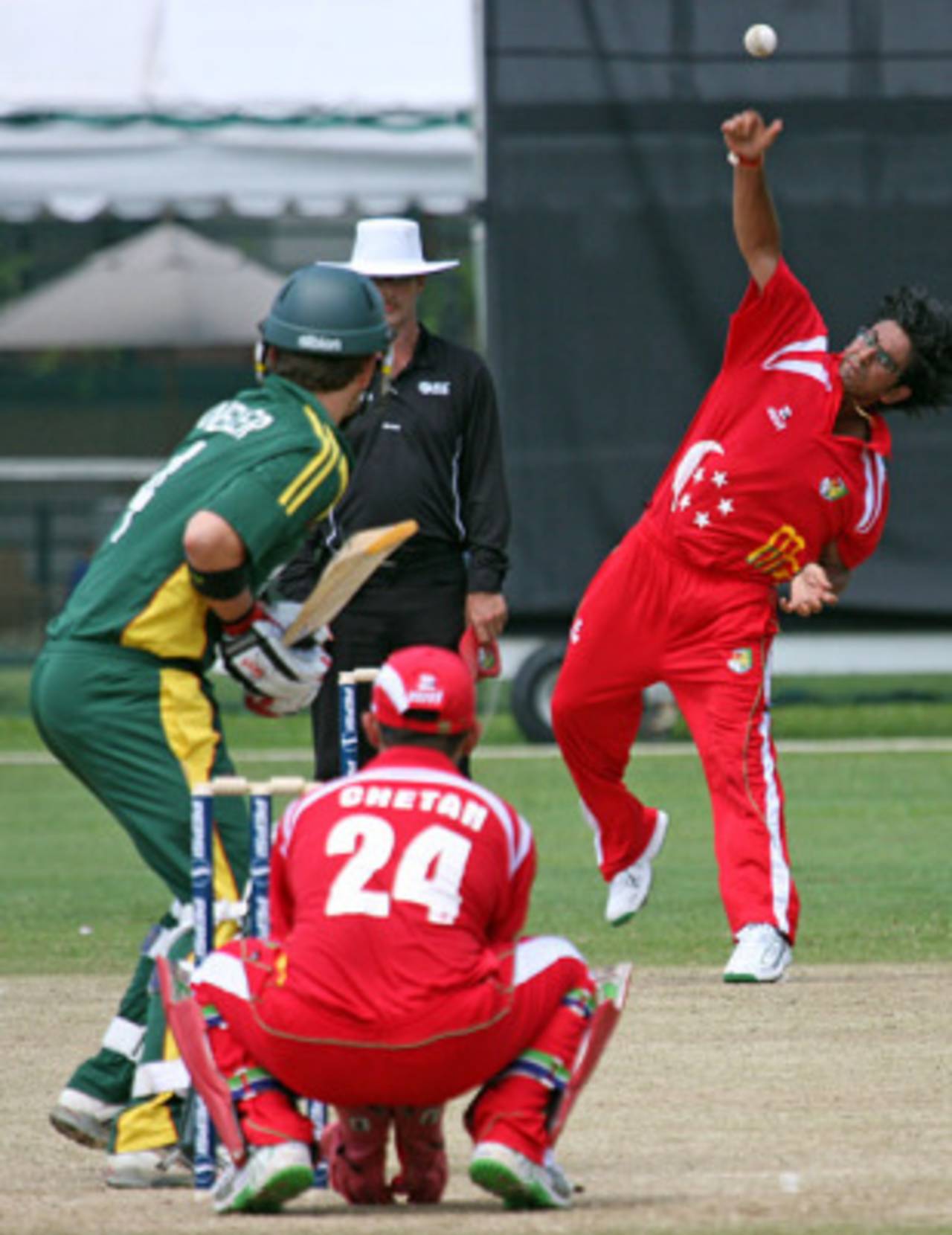 Mulewa Dharmichand in action for Singapore, Singapore v Guernsey, ICC World Cricket League Division Six, Singapore, August 29, 2009