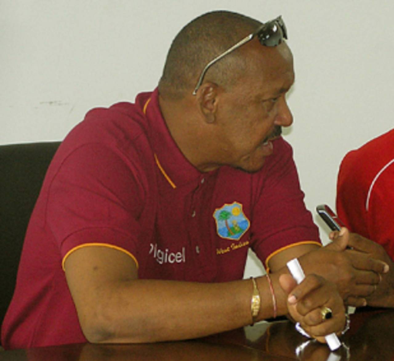 Billy Doctrove at a Digicel Cricket Clinic, Dominica, September 5, 2009