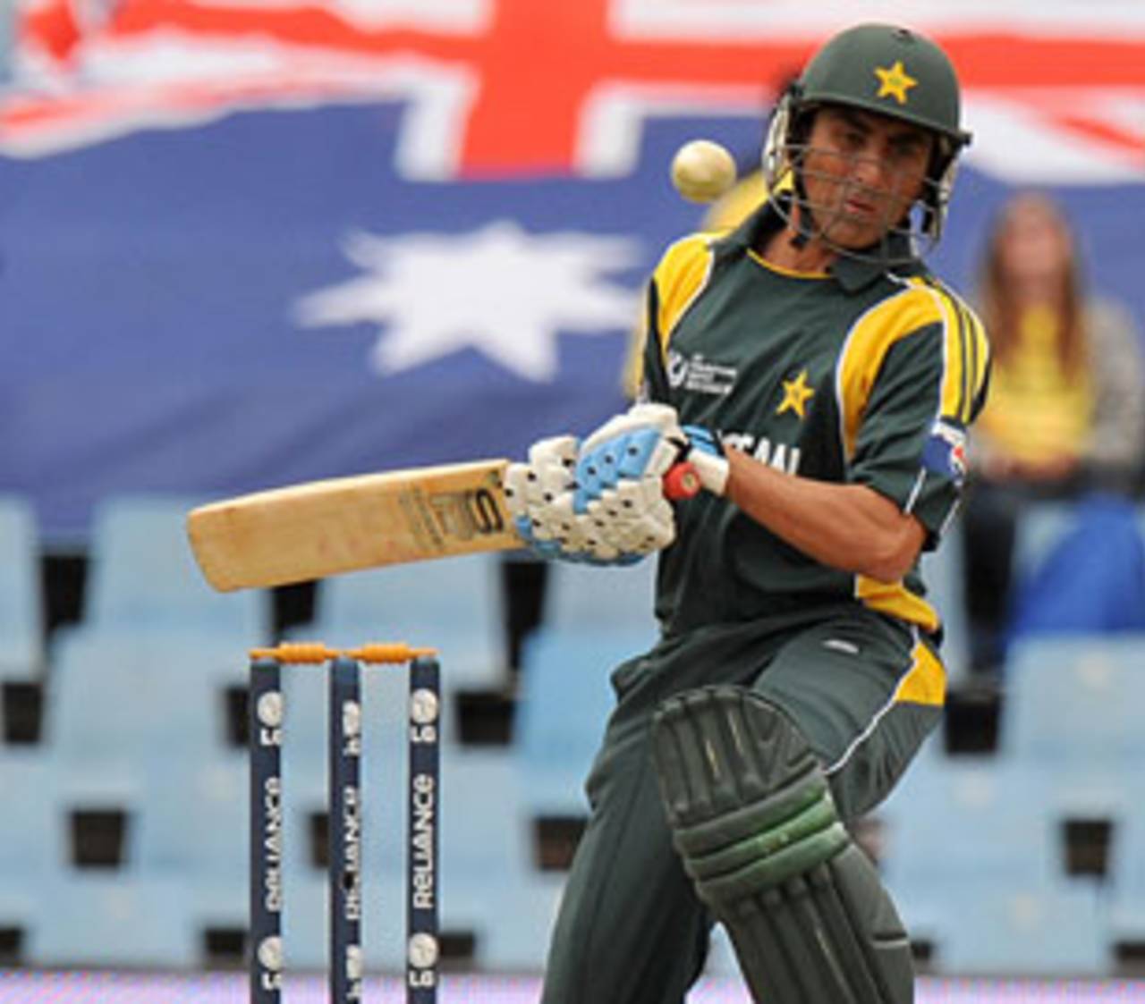 Younis Khan swerves away from a short ball, Australia v Pakistan, ICC Champions Trophy, Group A, Centurion, September 30, 2009