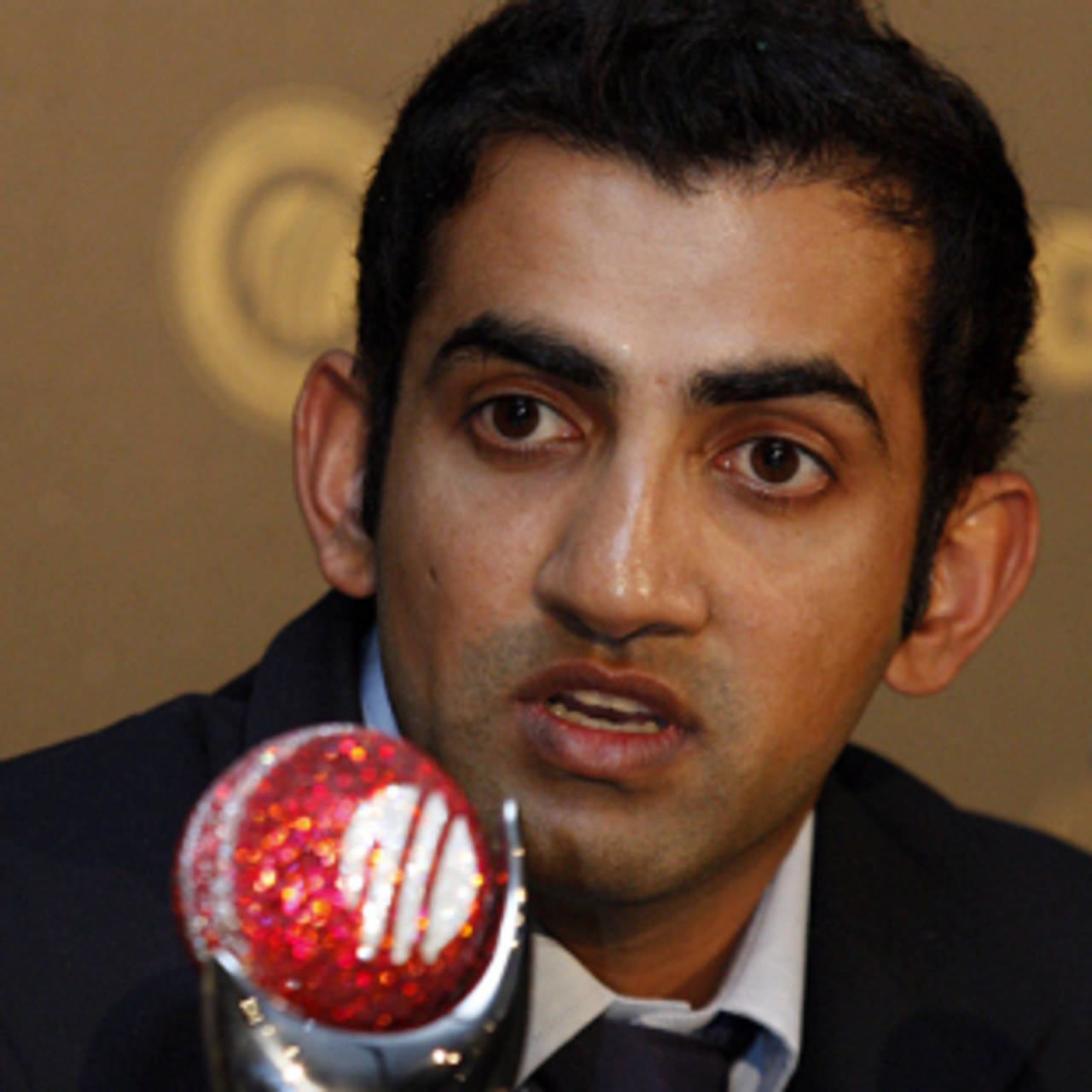 Gautam Gambhir speaks to the media after being named Test Player of the Year, ICC Awards, Johannesburg, October 1, 2009