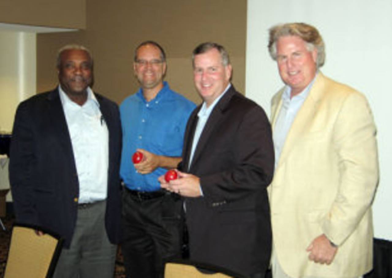 USACA president Gladstone Dainty, Indy Parks and Recreation director Stuart Lowry, Indianapolis Mayor Gregory A Ballard and USACA chief executive Don Lockerbie meet in Indianapolis&nbsp;&nbsp;&bull;&nbsp;&nbsp;USACA