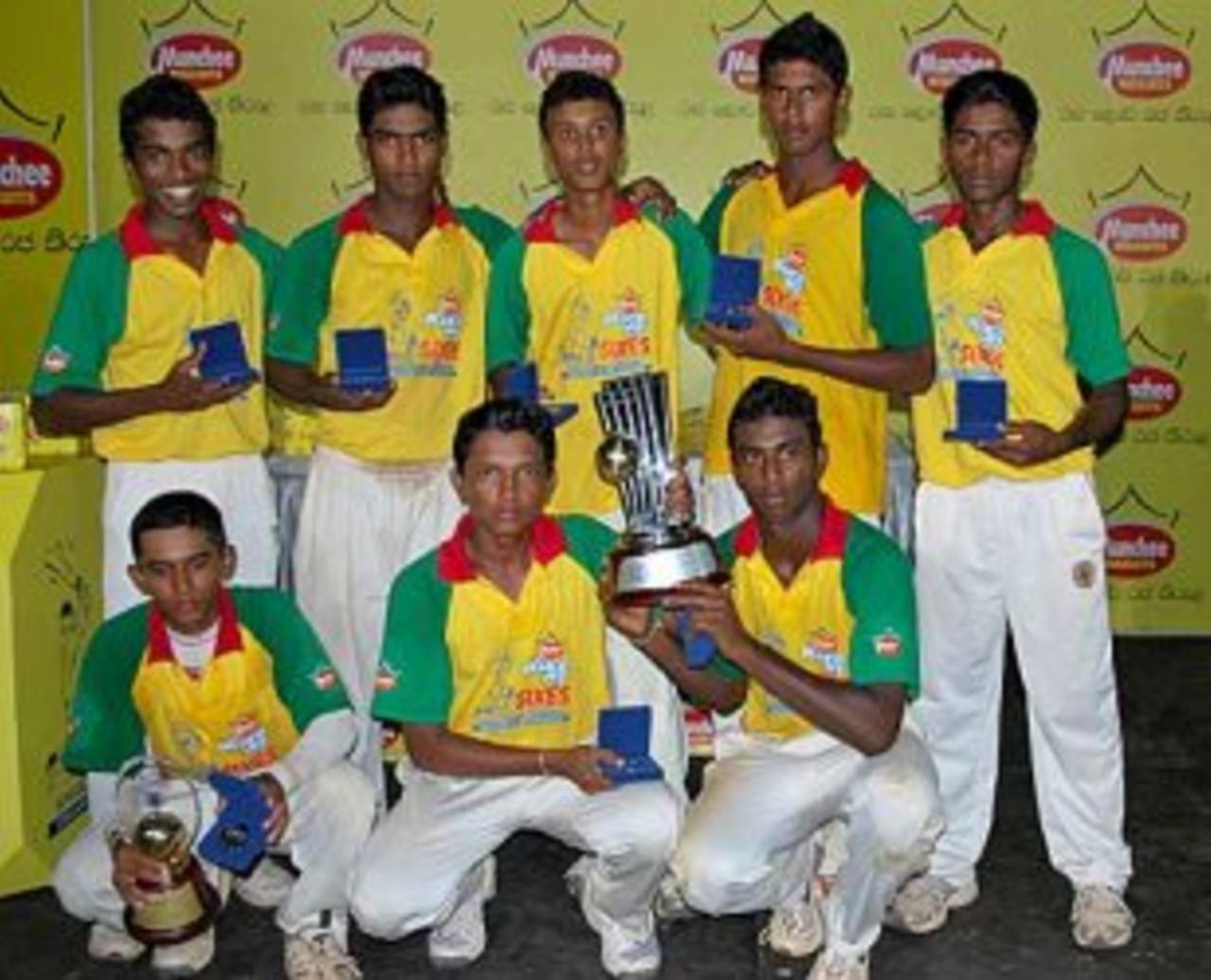 St. Sebastian's College with the runners-up' trophy, Glucofit Cricket Sixes, Colombo, October 18, 2009