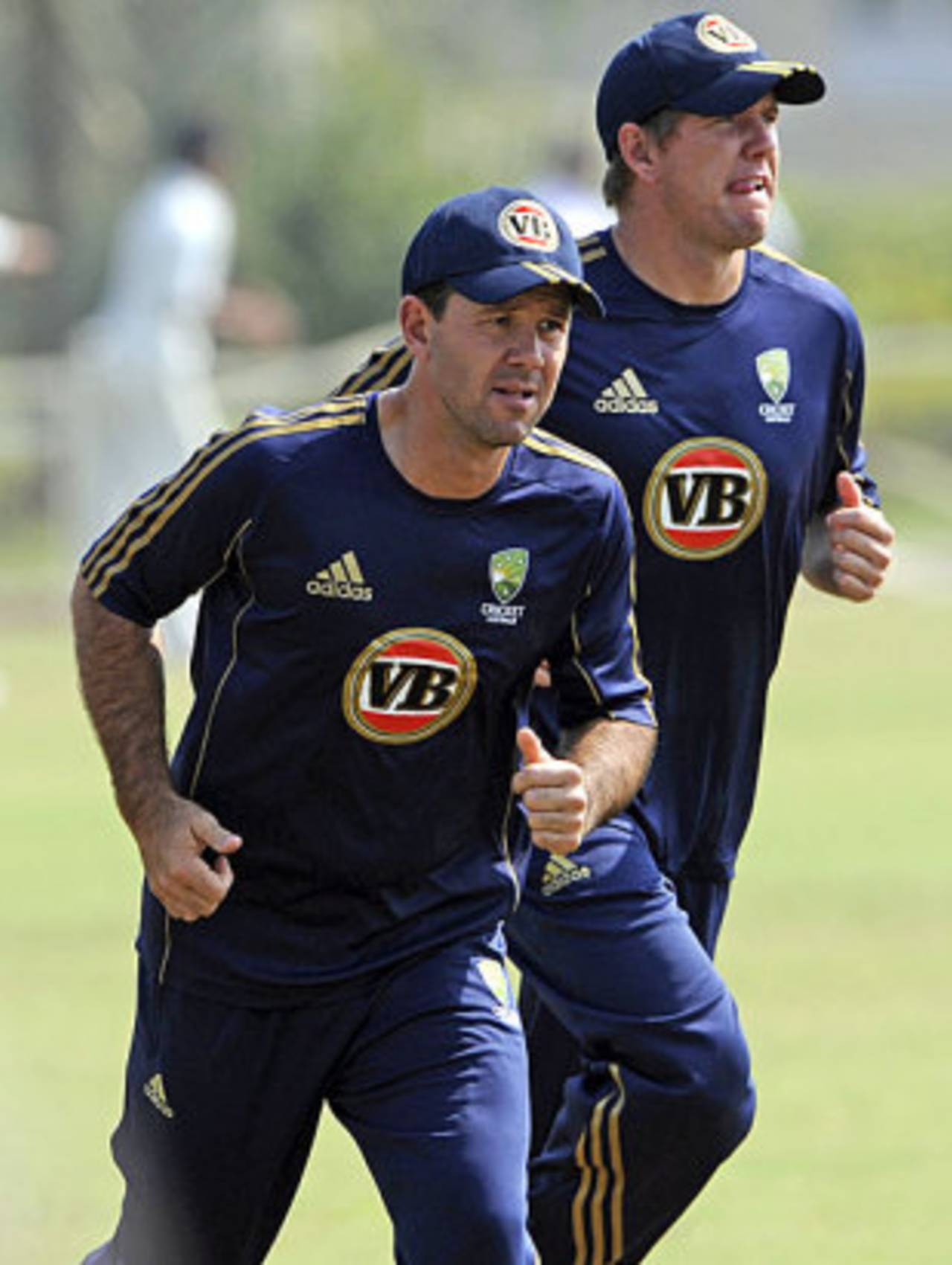 Ricky Ponting and James Hopes take part in a training session, Mumbai, October 22, 2009