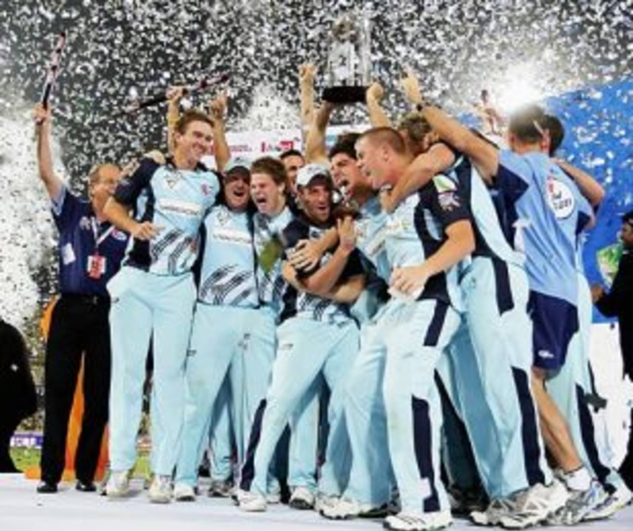New South Wales celebrate their Champions League victory, New South Wales v Trinidad & Tobago, Champions League Twenty20 final, Hyderabad, October 23, 2009