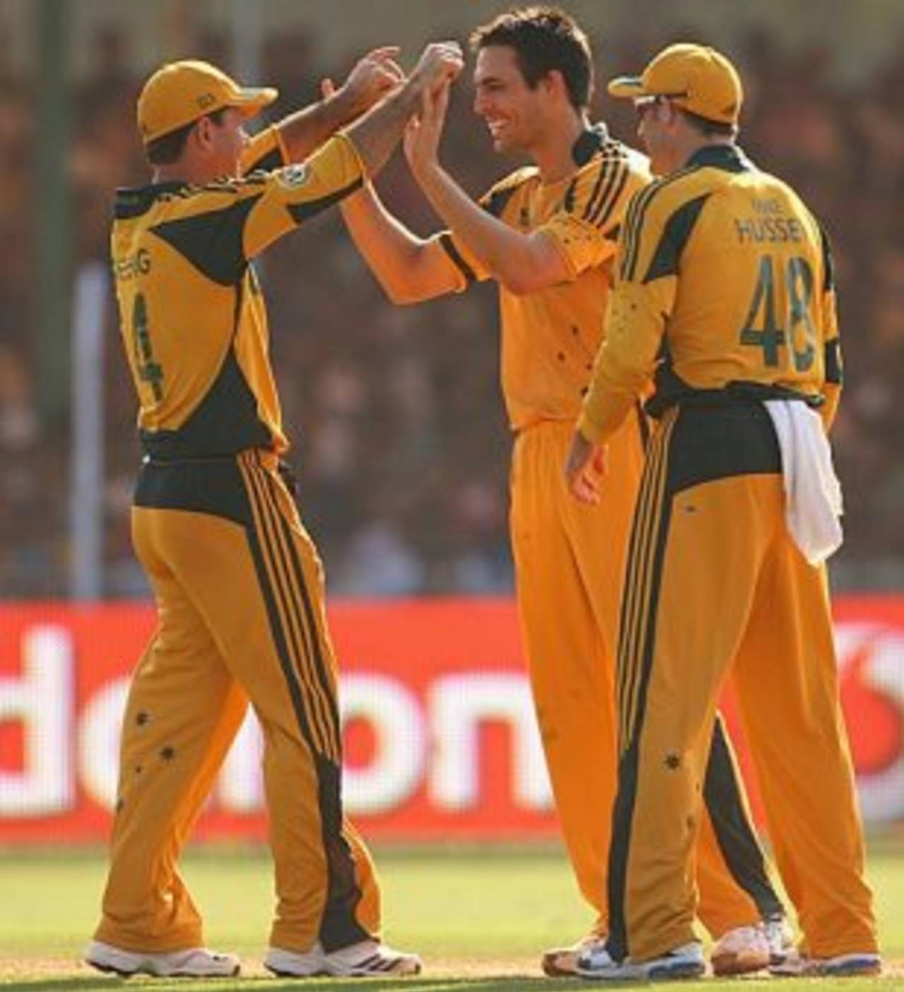 Mitchell Johnson got rid of a set Gautam Gambhir, India v Australia, 1st ODI, Vadodara, October 25, 2009