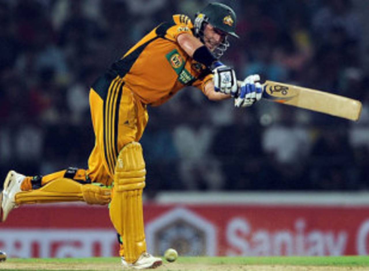 Michael Hussey whips it the on side, India v Australia, 2nd ODI, Nagpur, October 28, 2009