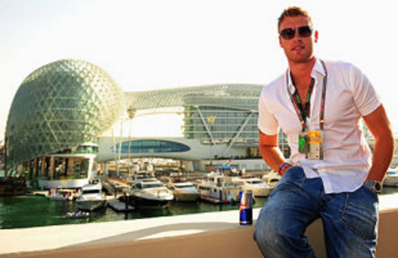 Andrew Flintoff relaxes at the Abu Dhabi Grand Prix, Abu Dhabi, November 1, 2009