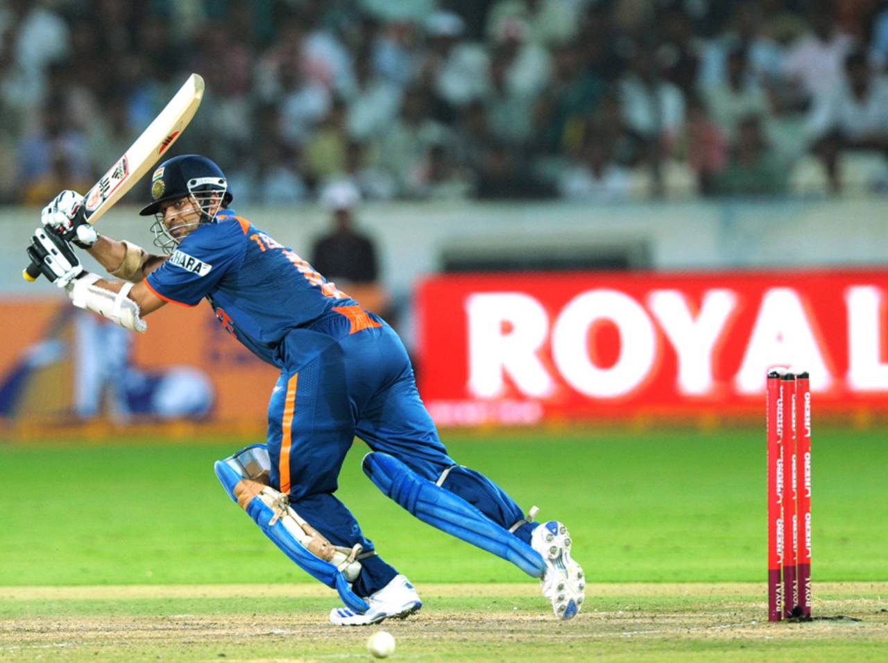 Sachin Tendulkar flicks during his 175, India v Australia, 5th ODI, Hyderabad, November 5, 2009