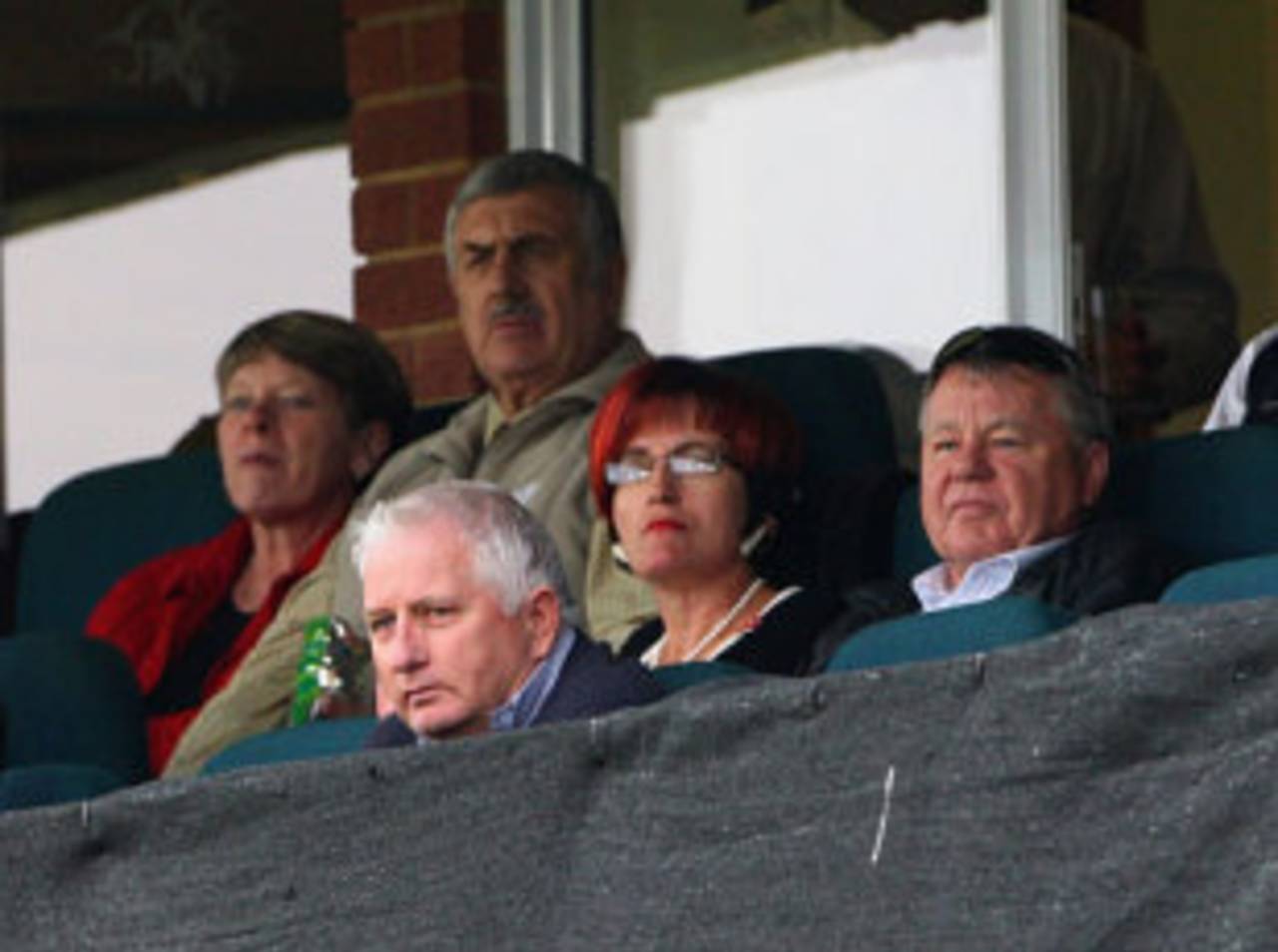 Duncan Fletcher, the South African batting consultant and Mike Procter, their convener of selectors, look on from the stands, South Africa A v England XI, Potchefstroom, November 17, 2009