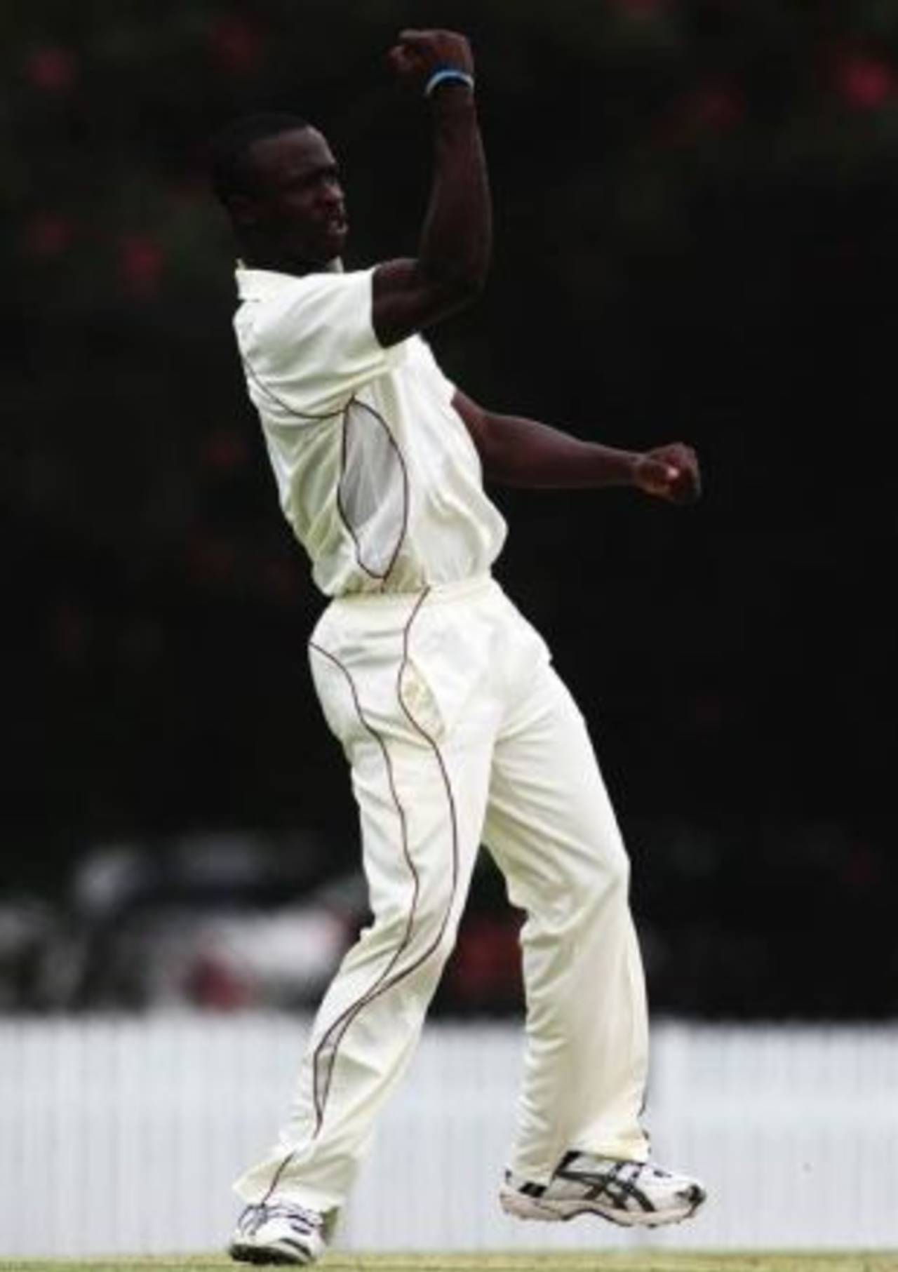 Kemar Roach was the most effective of the touring bowlers at Allan Border Field&nbsp;&nbsp;&bull;&nbsp;&nbsp;Getty Images