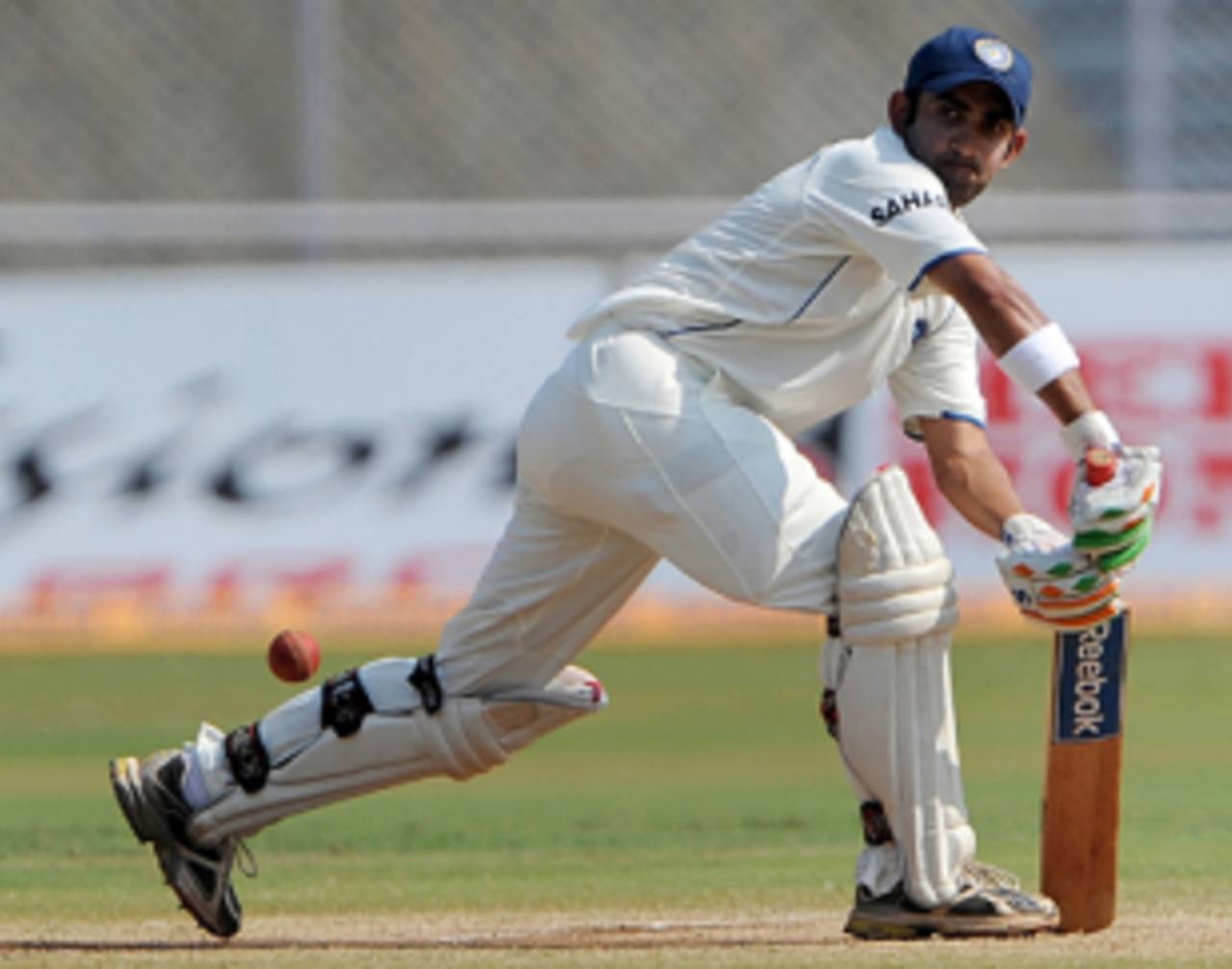 Gautam Gambhir deflects the ball for a single, India v Sri Lanka, 1st Test, Ahmedabad, 5th day, November 20, 2009 