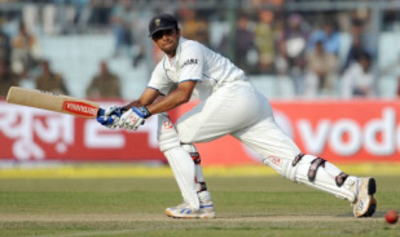 Rahul Dravid guides the ball behind square leg, India v Sri Lanka, 2nd Test, Kanpur, 1st day, November 24, 2009