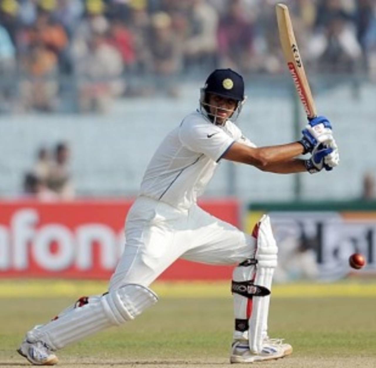 Rahul Dravid plays the square drive, India v Sri Lanka, 2nd Test, Kanpur, 2nd day, November 25, 2009