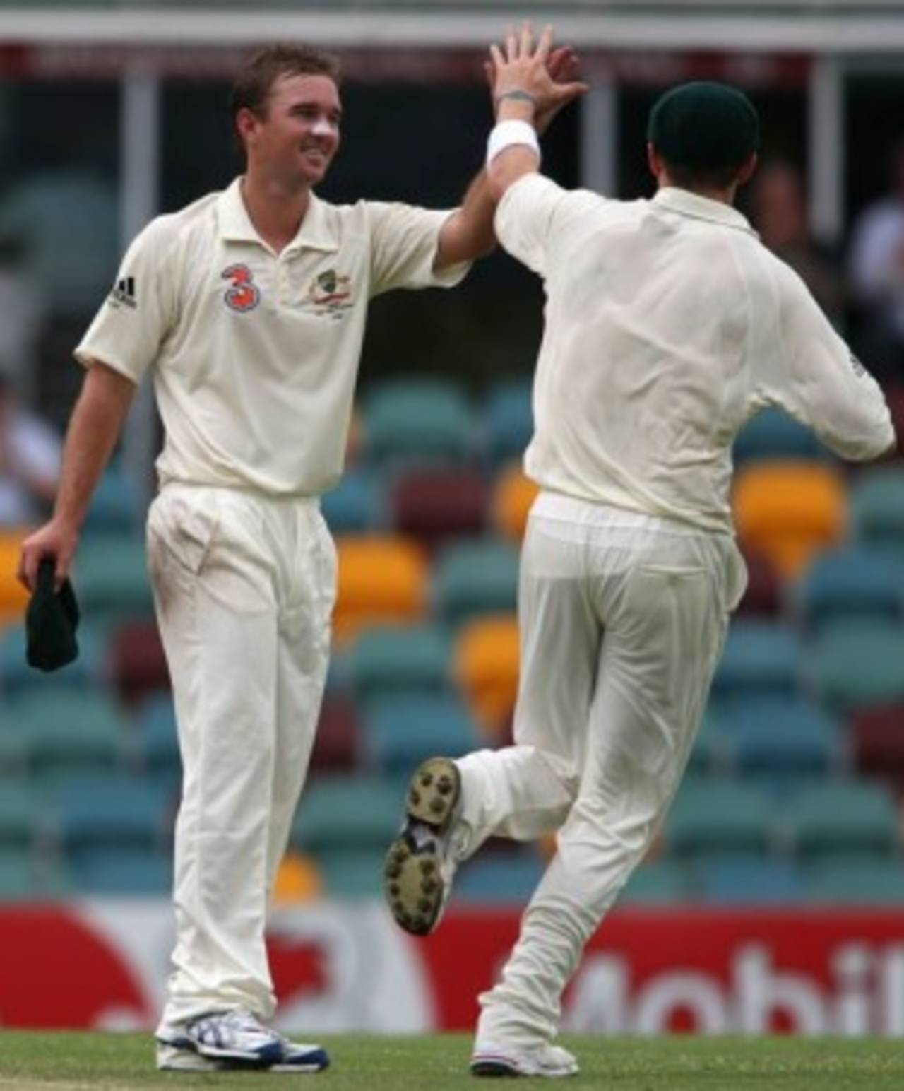 Nathan Hauritz celebrates one of his three wickets, Australia v West Indies, 1st Test, Brisbane, 3rd day, November 28, 2009