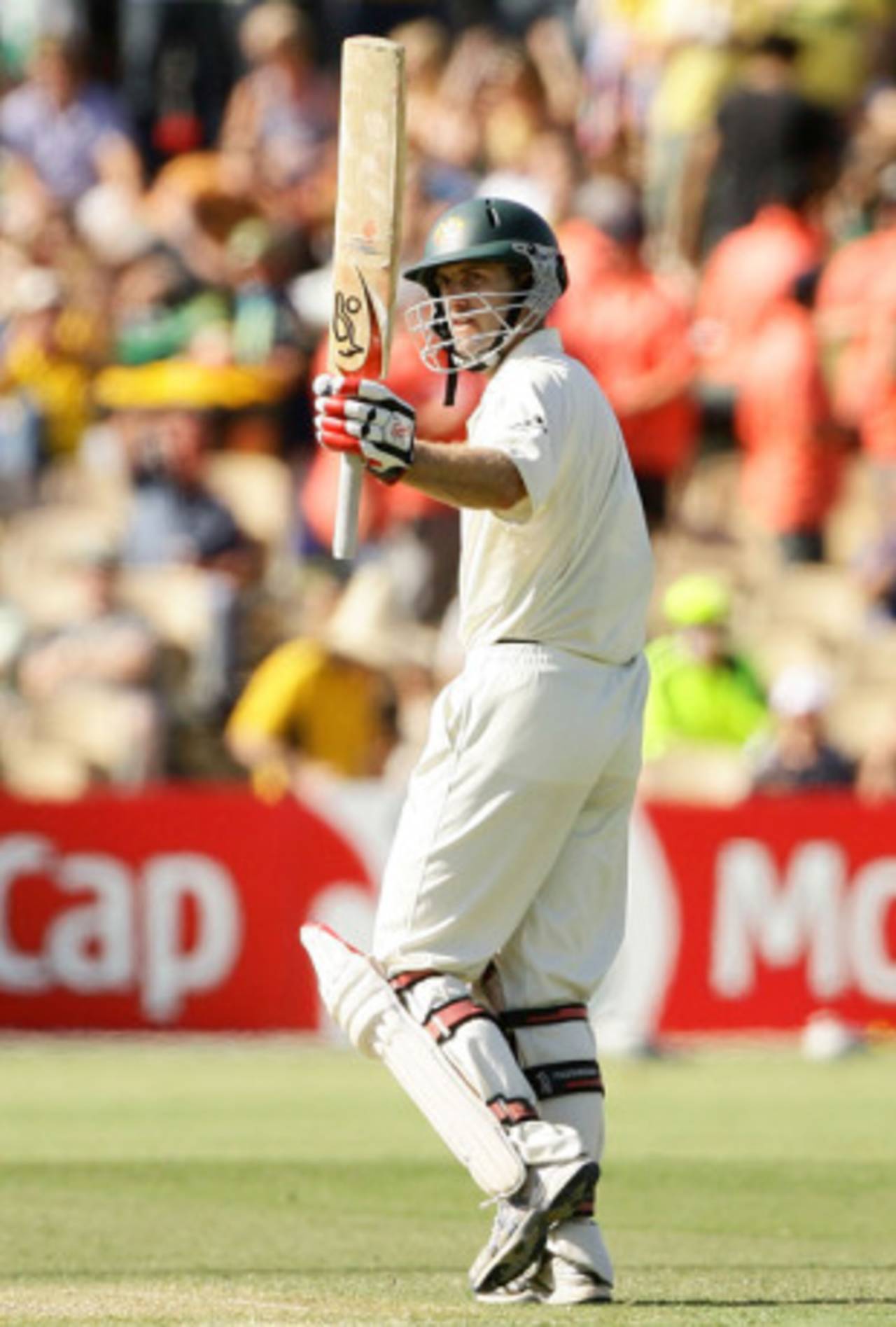 Simon Katich marks his half-century, Australia v West Indies, 2nd Test, Adelaide, 5 December, 2009