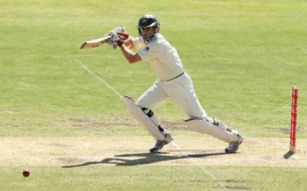 Simon Katich drives through the off side, Australia v West Indies, 2nd Test, Adelaide, 5 December, 2009