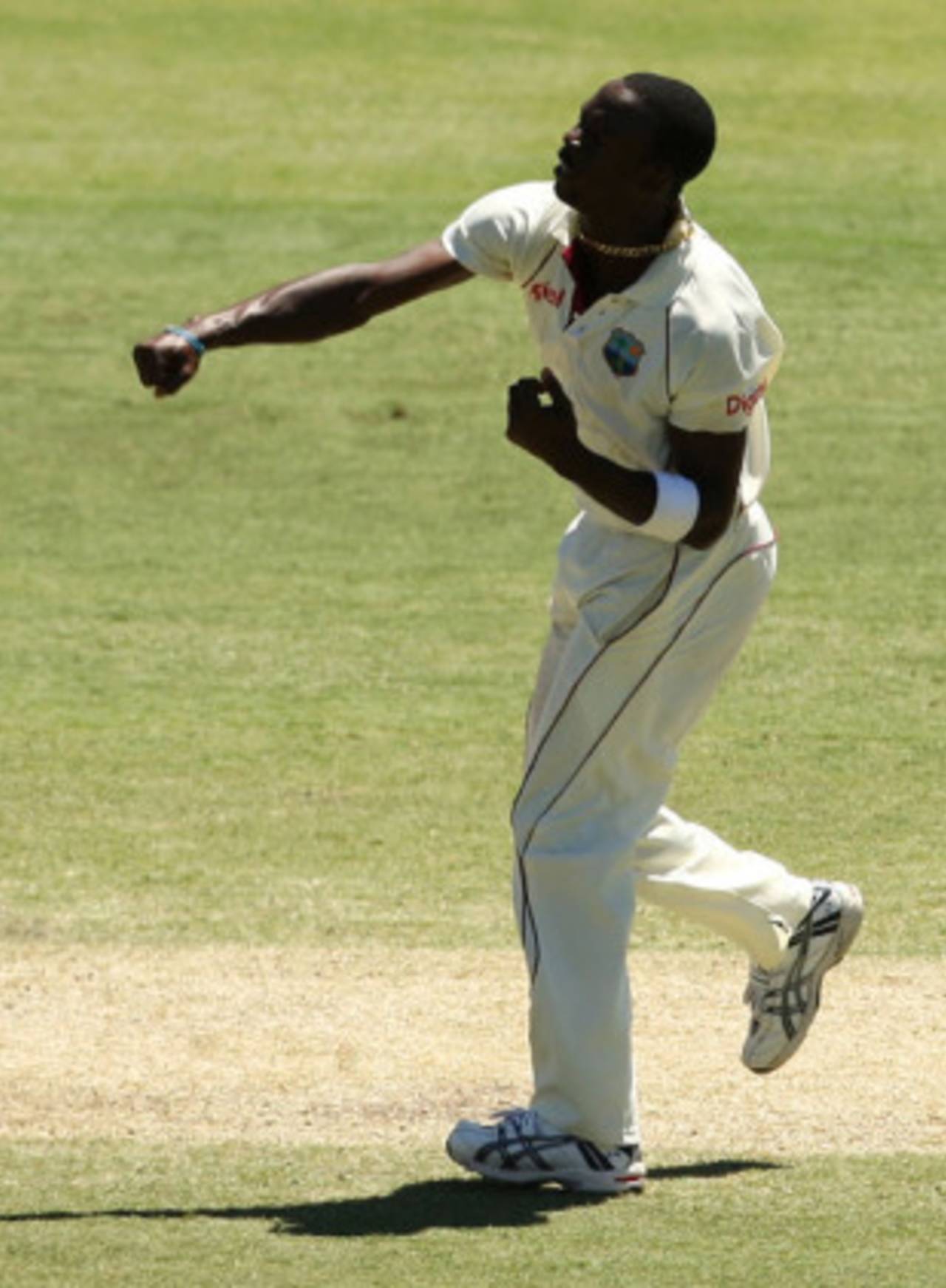 Kemar Roach is happy to remove Michael Hussey, Australia v West Indies, 2nd Test, Adelaide