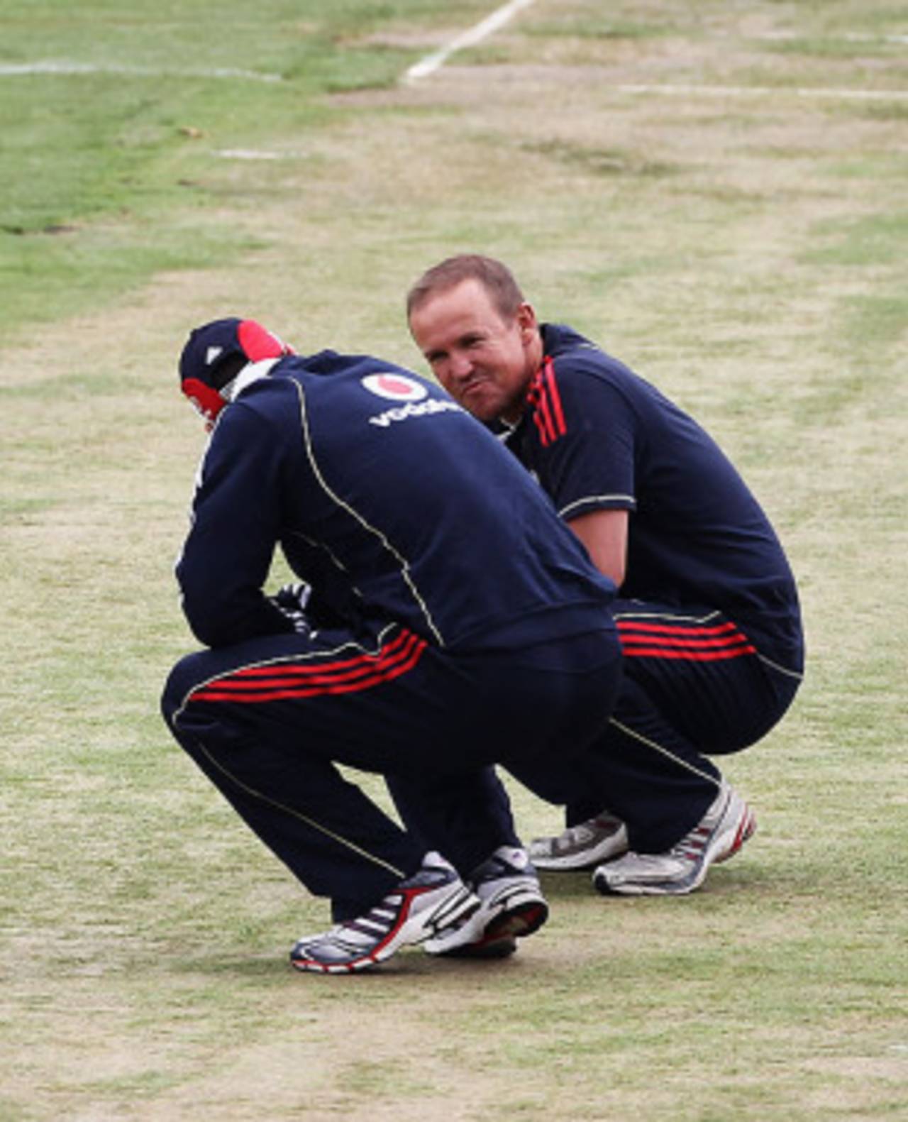 Andy Flower and Andrew Strauss like what they see as they inspect the Centurion wicket on the eve of the first Test, South Africa v England, 1st Test, Centurion, December 15, 2009