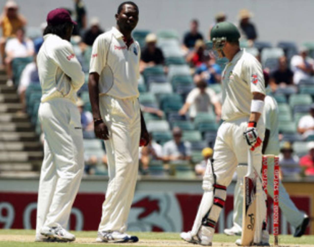 Sulieman Benn and Brad Haddin exchange stares and words, Australia v West Indies, 2nd Test, Perth, 17 December, 2009
