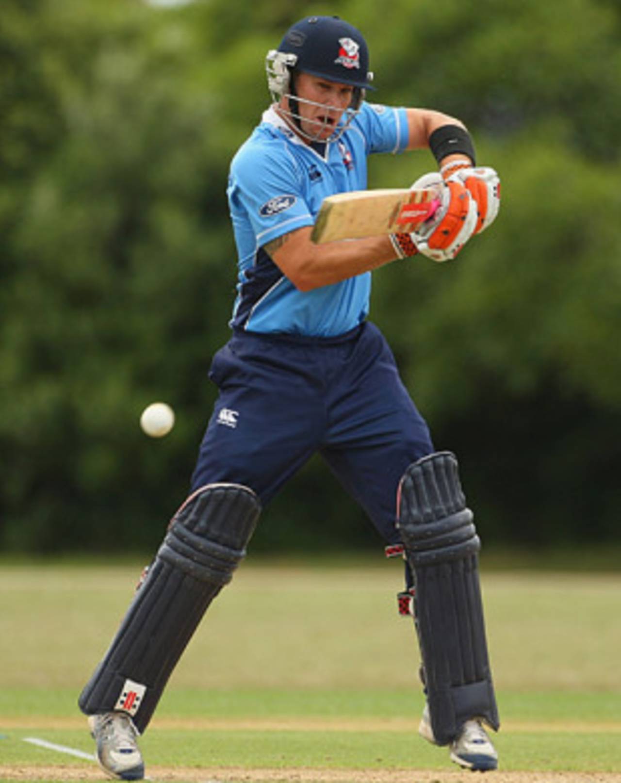 Reece Young plays the square cut during his 40, Auckland v Otago, New Zealand Cricket One Day Competition, Auckland, December 17, 2009