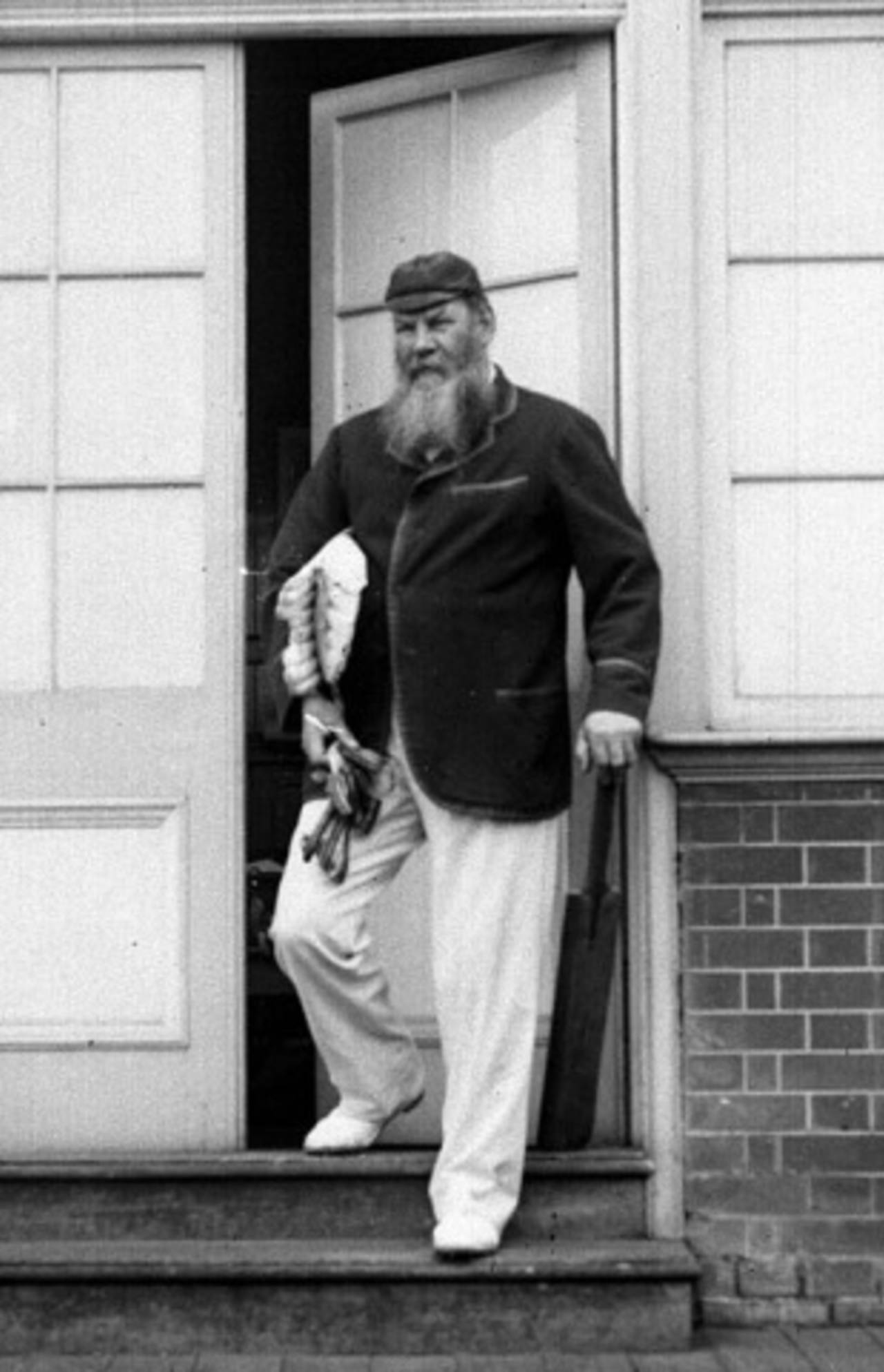 WG Grace poses with his cricket gear, May 1, 1906