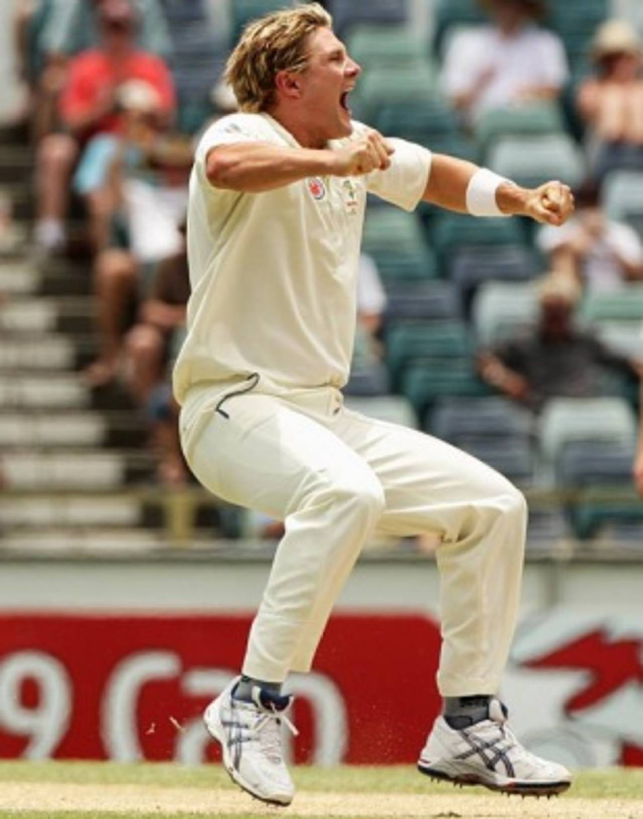 Shane Watson gets a bit too excited after dismissing Chris Gayle, Australia v West Indies, 3rd Test, Perth, 19 December, 2009