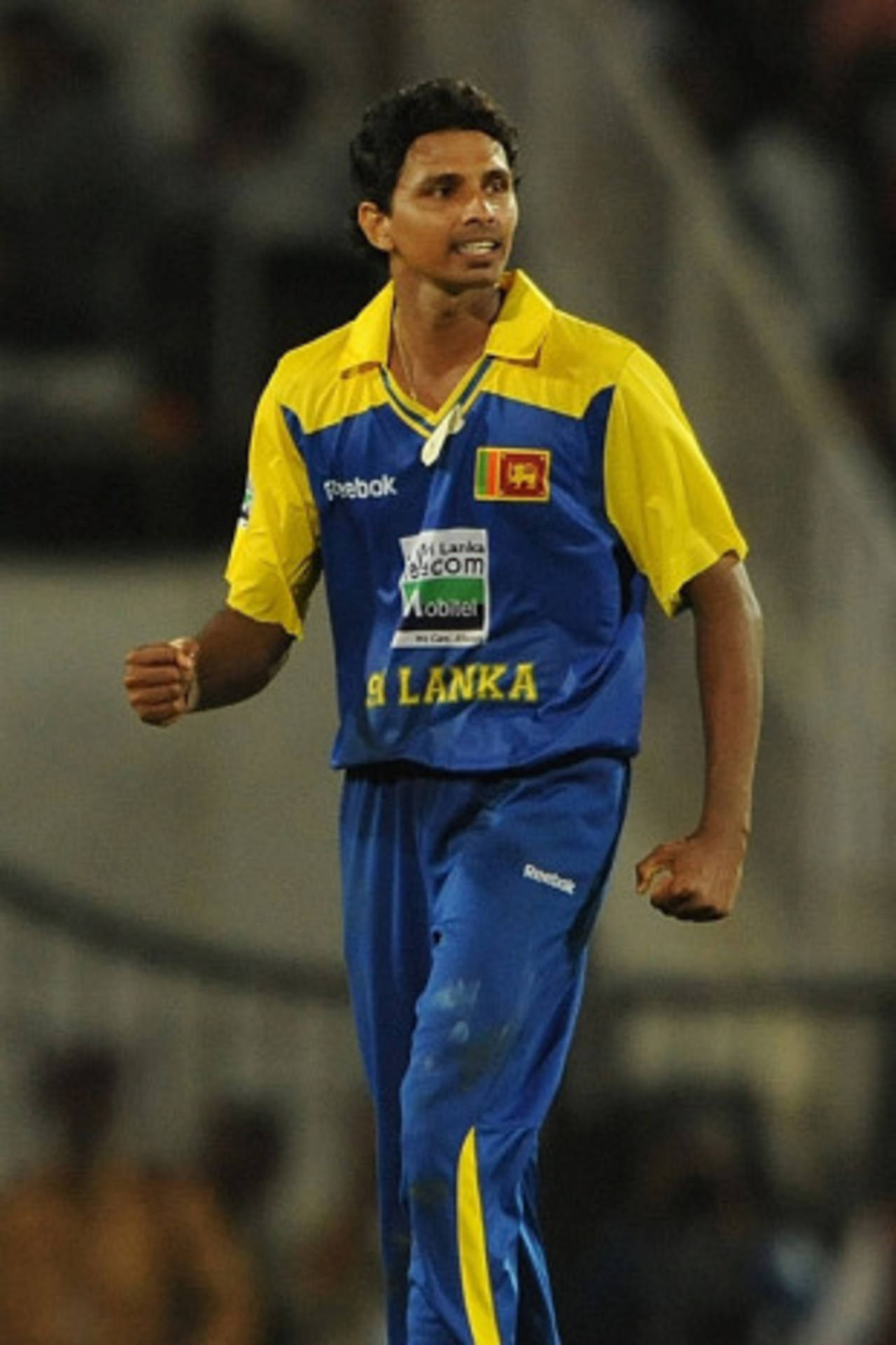 Suraj Randiv celebrates his first ODI wicket, India v Sri Lanka, 2nd ODI, Nagpur, December 18, 2009