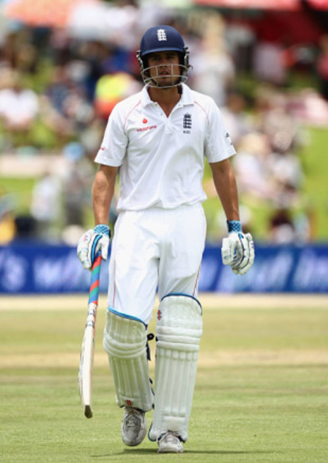 Alastair Cook was disappointed to fail for the second time in the match, South Africa v England, 1st Test, Centurion, 5th day, December 20, 2009