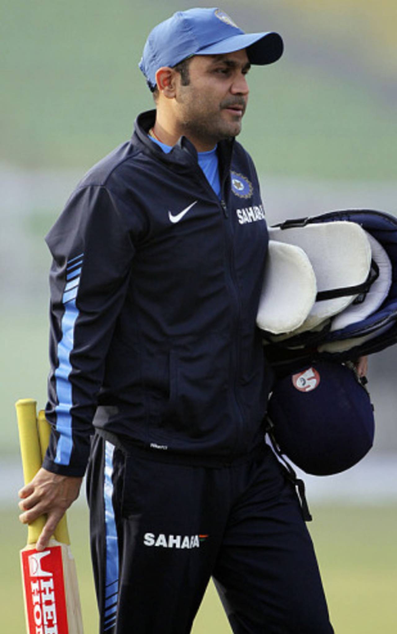Virender Sehwag at the nets, Dhaka, January 12, 2010
