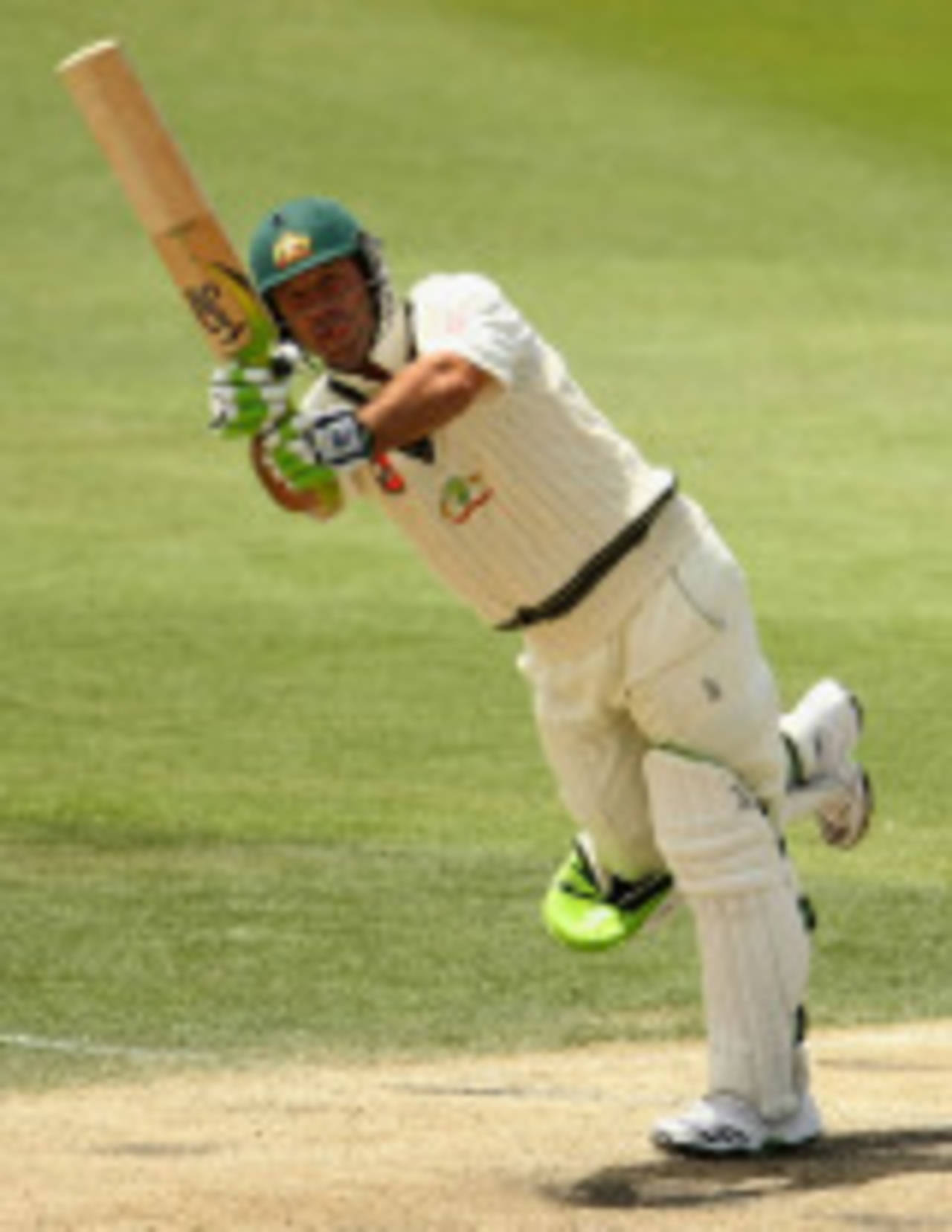 Ricky Ponting licks his lips at this legside offering, 3rd Test, Australia v Pakistan, 4th day, Hobart, January 17, 2010