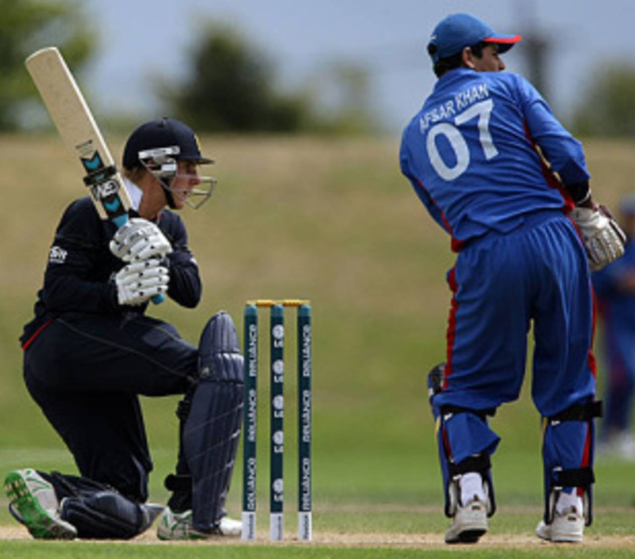England's Chris Dent shovels one to the on side during his unbeaten 53 against Afghanistan&nbsp;&nbsp;&bull;&nbsp;&nbsp;International Cricket Council