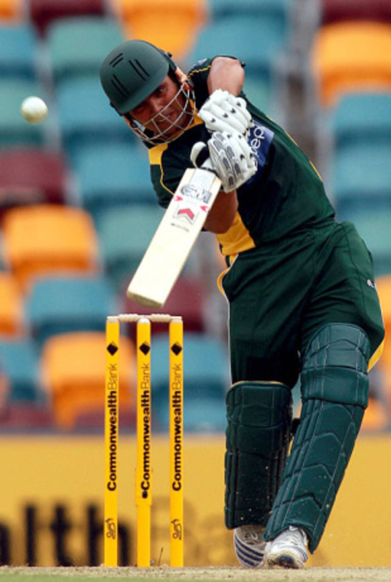 Kamran Akmal drives, Australia v Pakistan, 1st ODI, Brisbane, January 22, 2010 