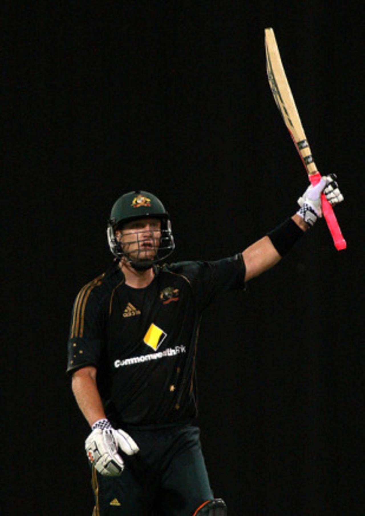 Cameron White acknowledges the Gabba, Australia v Pakistan, 1st ODI, Brisbane, January 22, 2010 