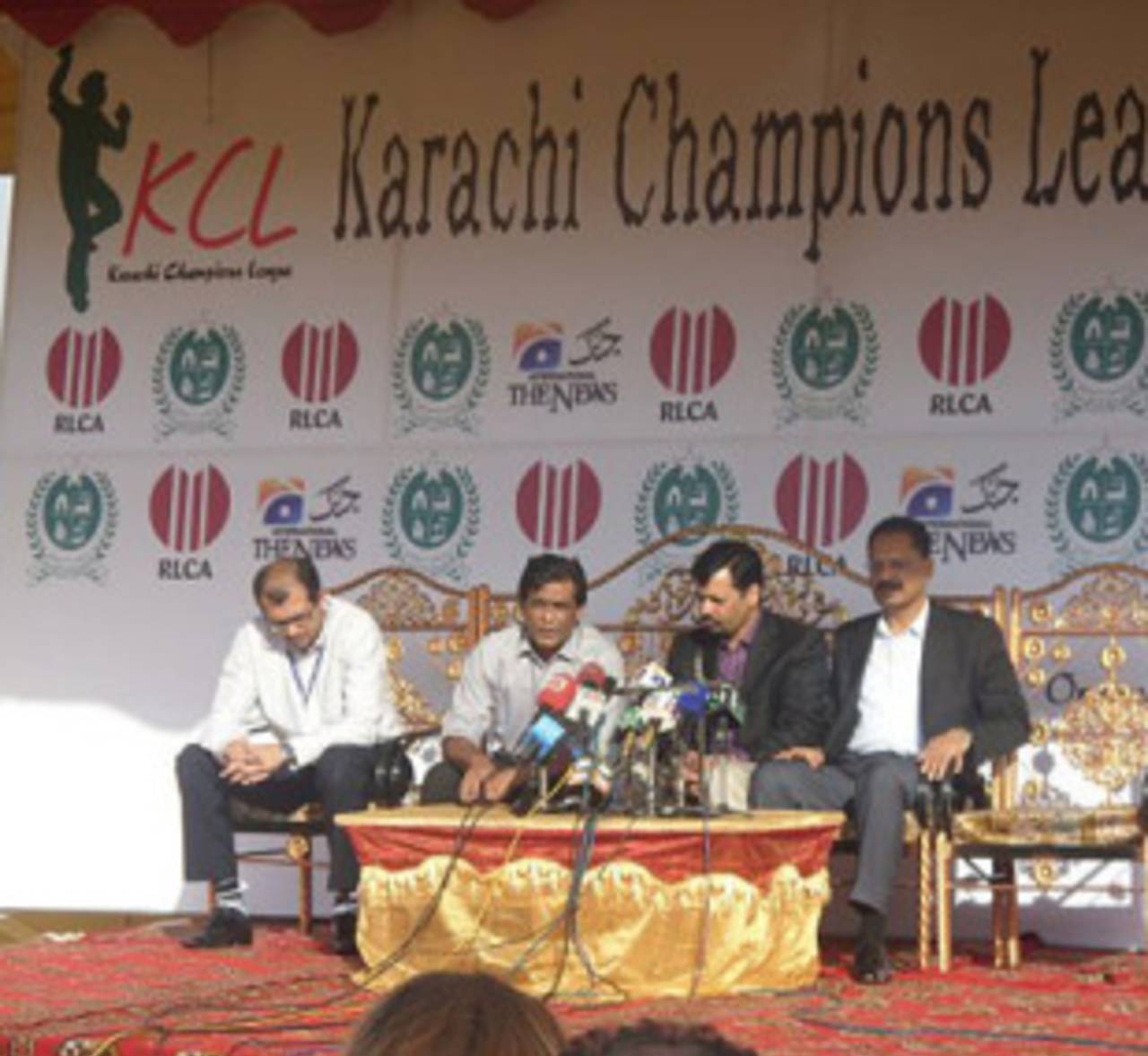 Rashid Latif (second from left) at the launch of the Karachi Champions League&nbsp;&nbsp;&bull;&nbsp;&nbsp;ESPNcricinfo Ltd