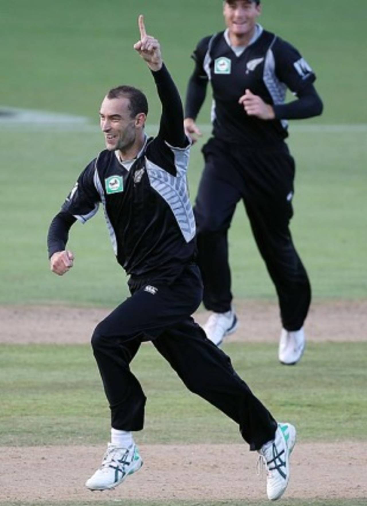 Andy McKay celebrates his maiden ODI wicket, New Zealand v Bangladesh, 1st ODI, Napier, February 5, 2010