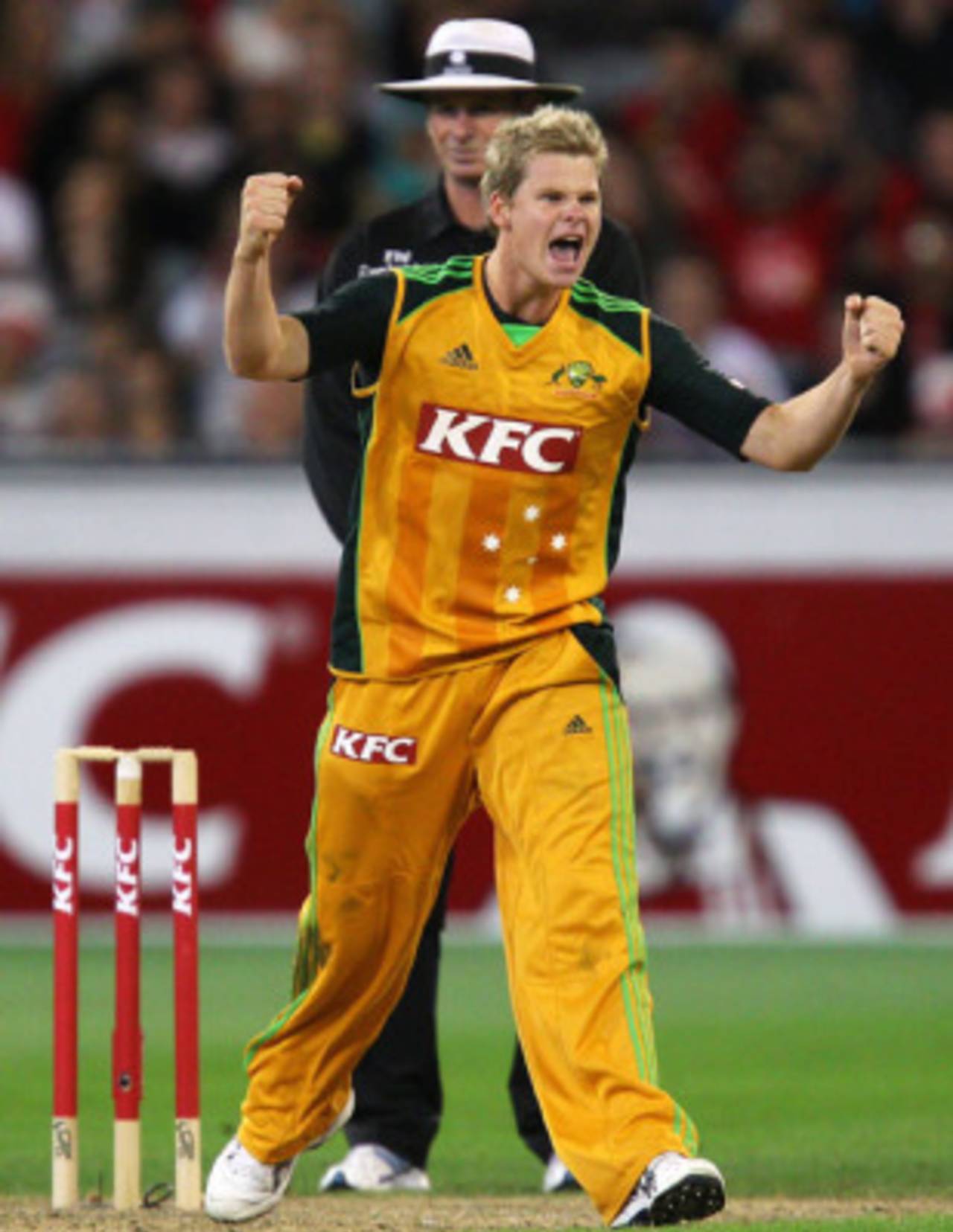 Steven Smith grabbed two wickets on debut, Australia v Pakistan, only Twenty20 international, MCG, 5 February, 2010