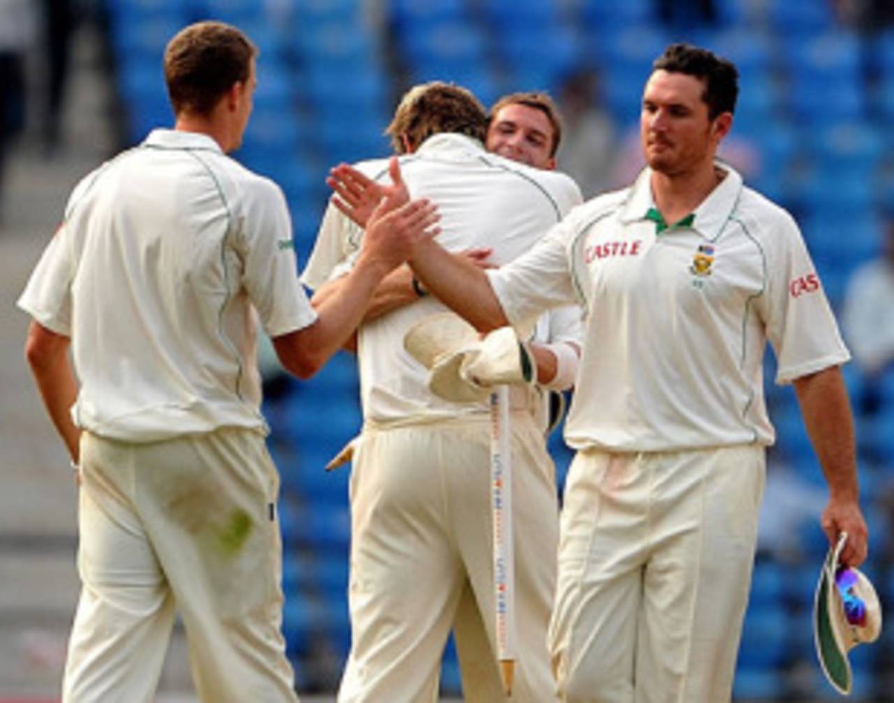 Graeme Smith is pleased with the winning start, India v South Africa, 1st Test, Nagpur, 4th day, February 9, 2010