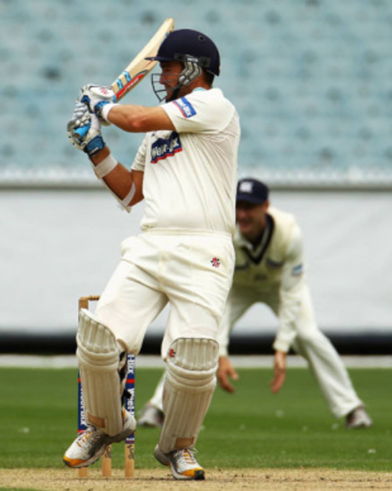 Phil Jaques pulls during his 47, Victoria v New South Wales, Sheffield Shield, Melbourne, 1st day, February 12, 2010