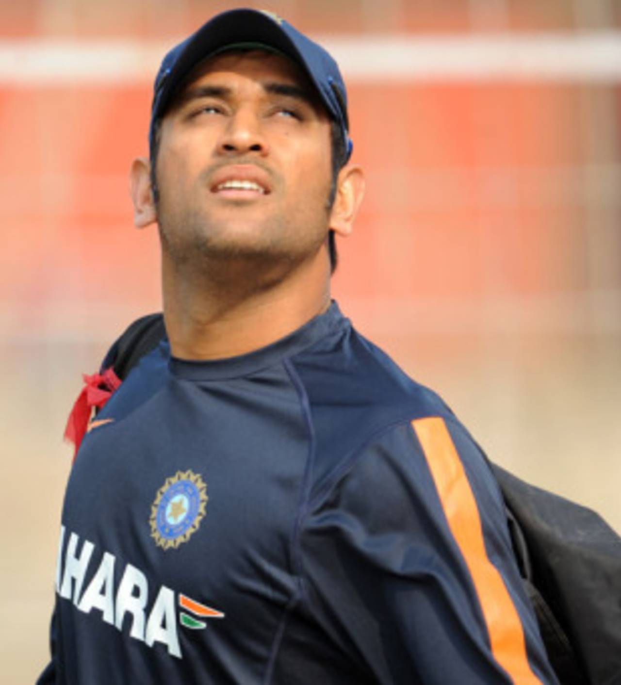 MS Dhoni walks out for a practice session ahead of the second Test, Kolkata, February 12, 2010
