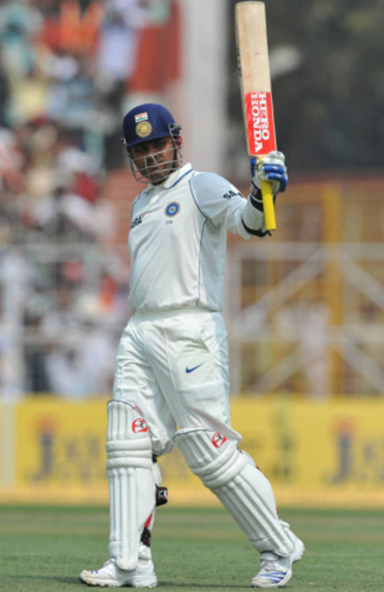 Virender Sehwag brings up a rapid fifty, India v South Africa, 2nd Test, Kolkata, 2nd day, February 15, 2010