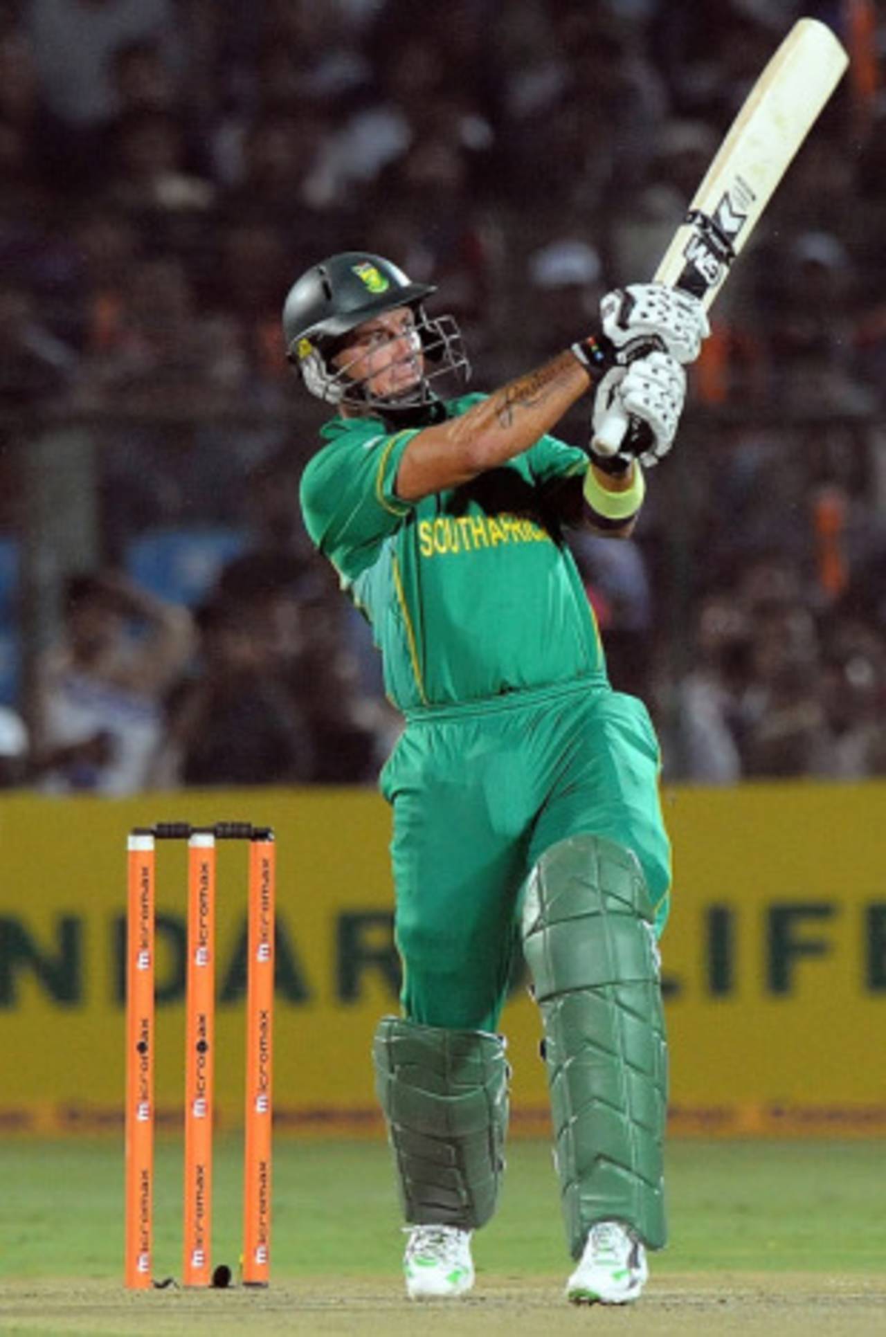 Herschelle Gibbs swings a six over midwicket, India v South Africa, 1st ODI, Jaipur, February 21, 2010