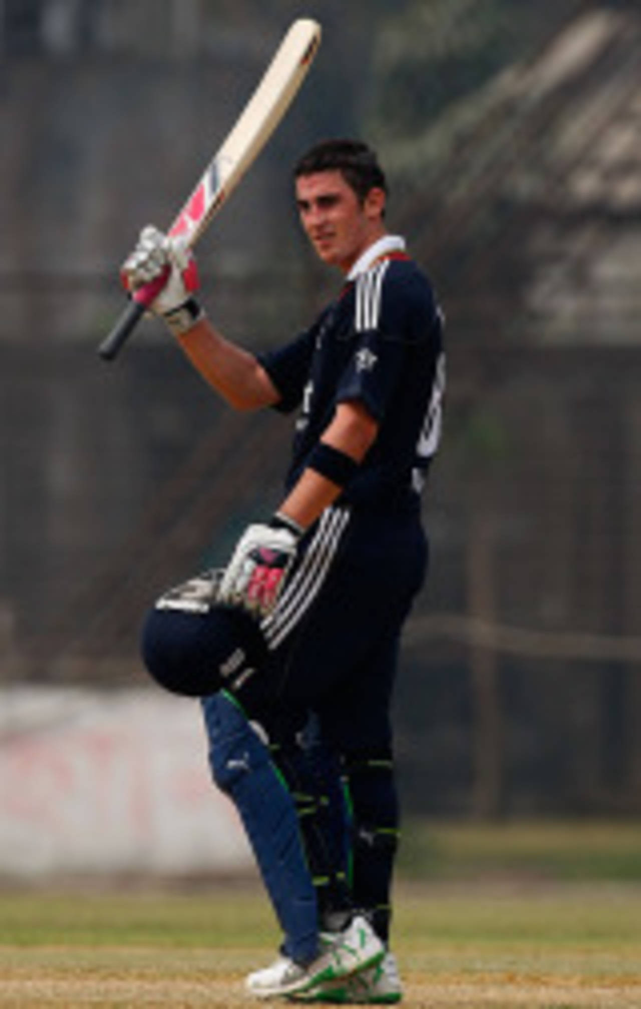 Craig Kieswetter brings up his hundred, Bangladesh Cricket Board XI v England XI, Dhaka, February 23, 2010