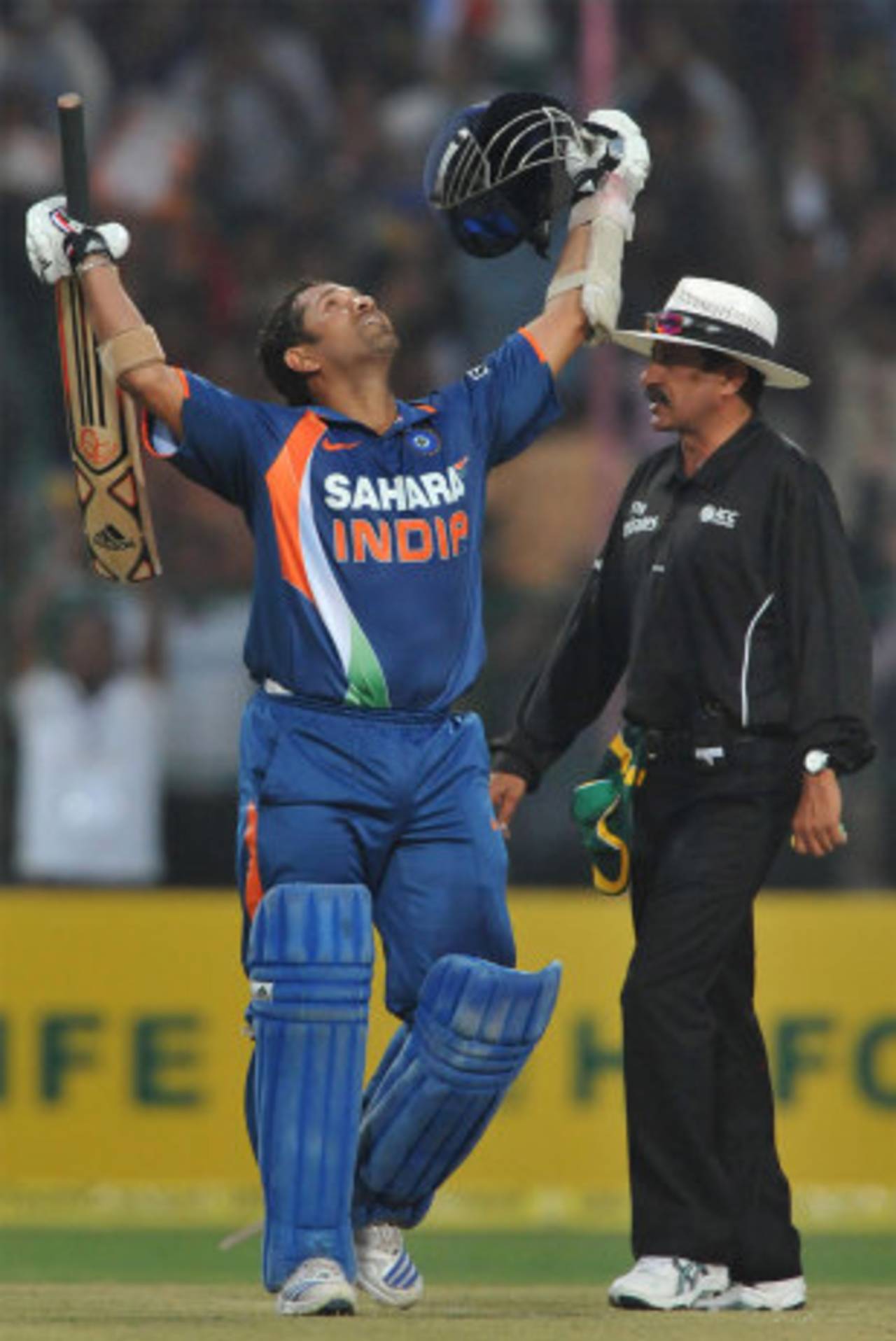 Sachin Tendulkar looks to the heavens after reaching the magical mark of 200, 2nd ODI, Gwalior, February 24, 2010