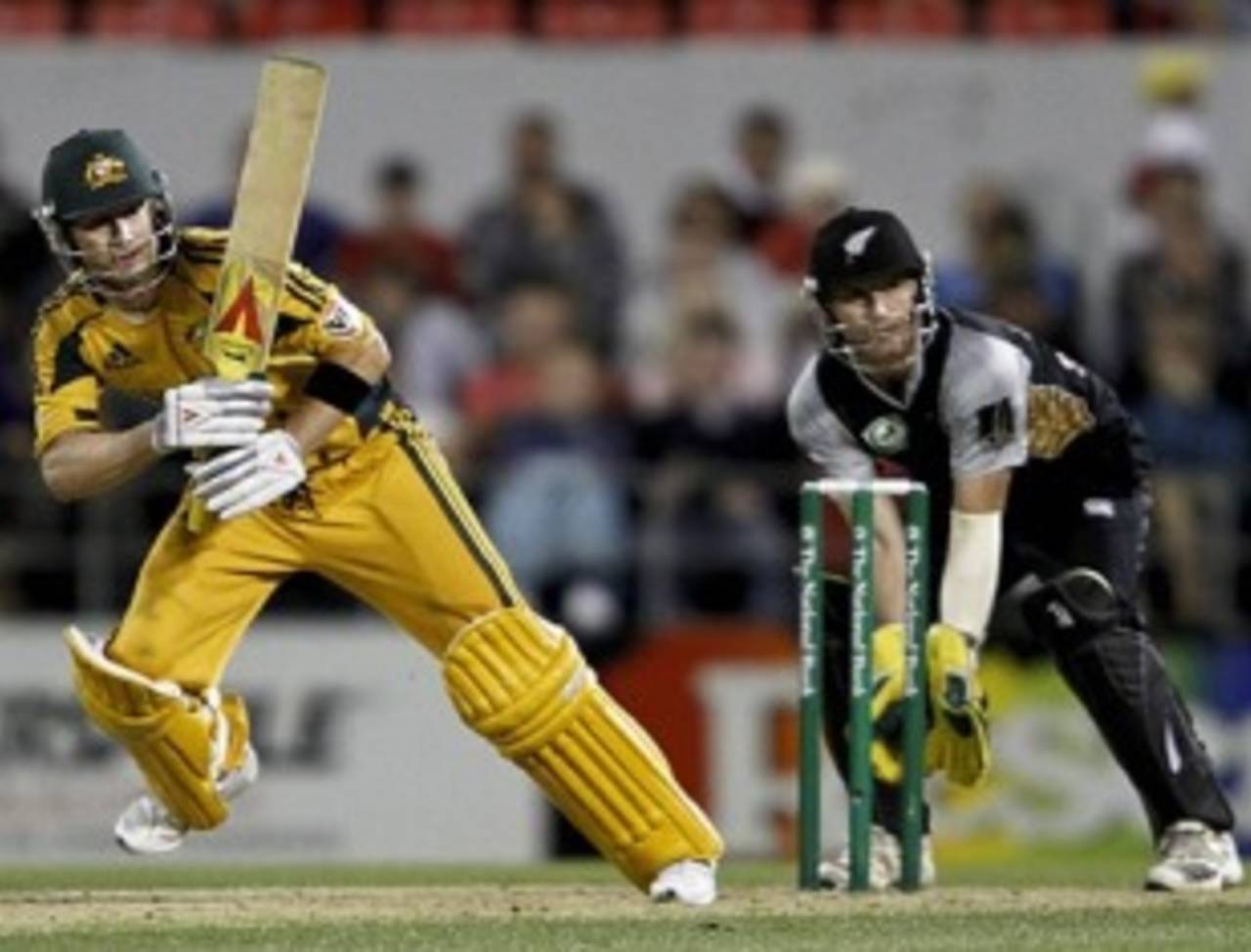 Michael Clarke plays through the leg side, New Zealand v Australia, 2nd Twenty20 international, Christchurch, February 28, 2010