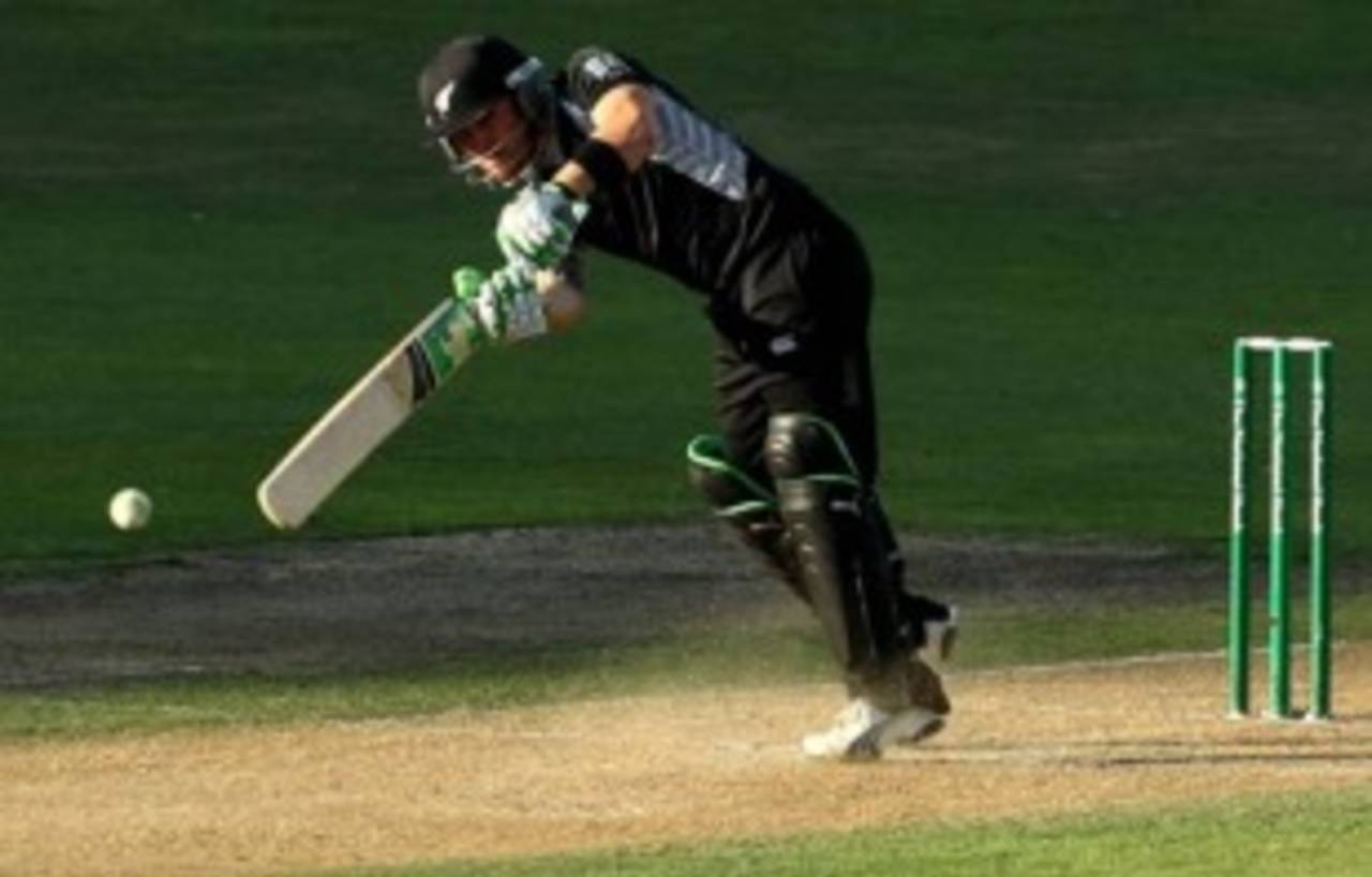 Brendon McCullum works one through the leg side, New Zealand v Australia, 1st ODI, Napier, March 3, 2010