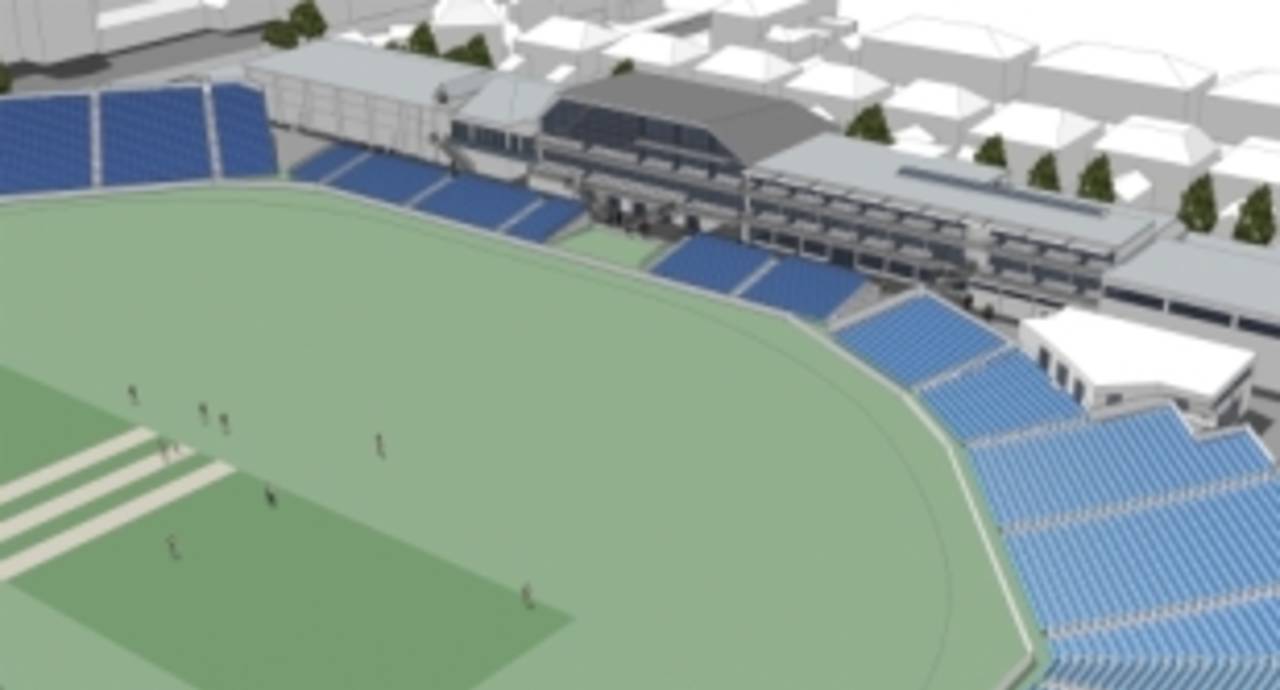 An image of the proposed developments to the pavilion of the County Ground in Bristol&nbsp;&nbsp;&bull;&nbsp;&nbsp;Gloucestershire CCC