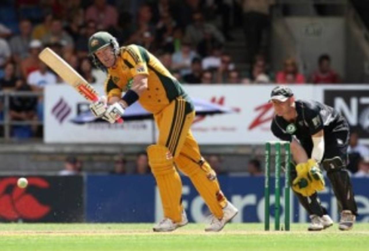 Cameron White works the ball through the leg side, New Zealand v Australia, 2nd ODI, Auckland, March 6, 2010