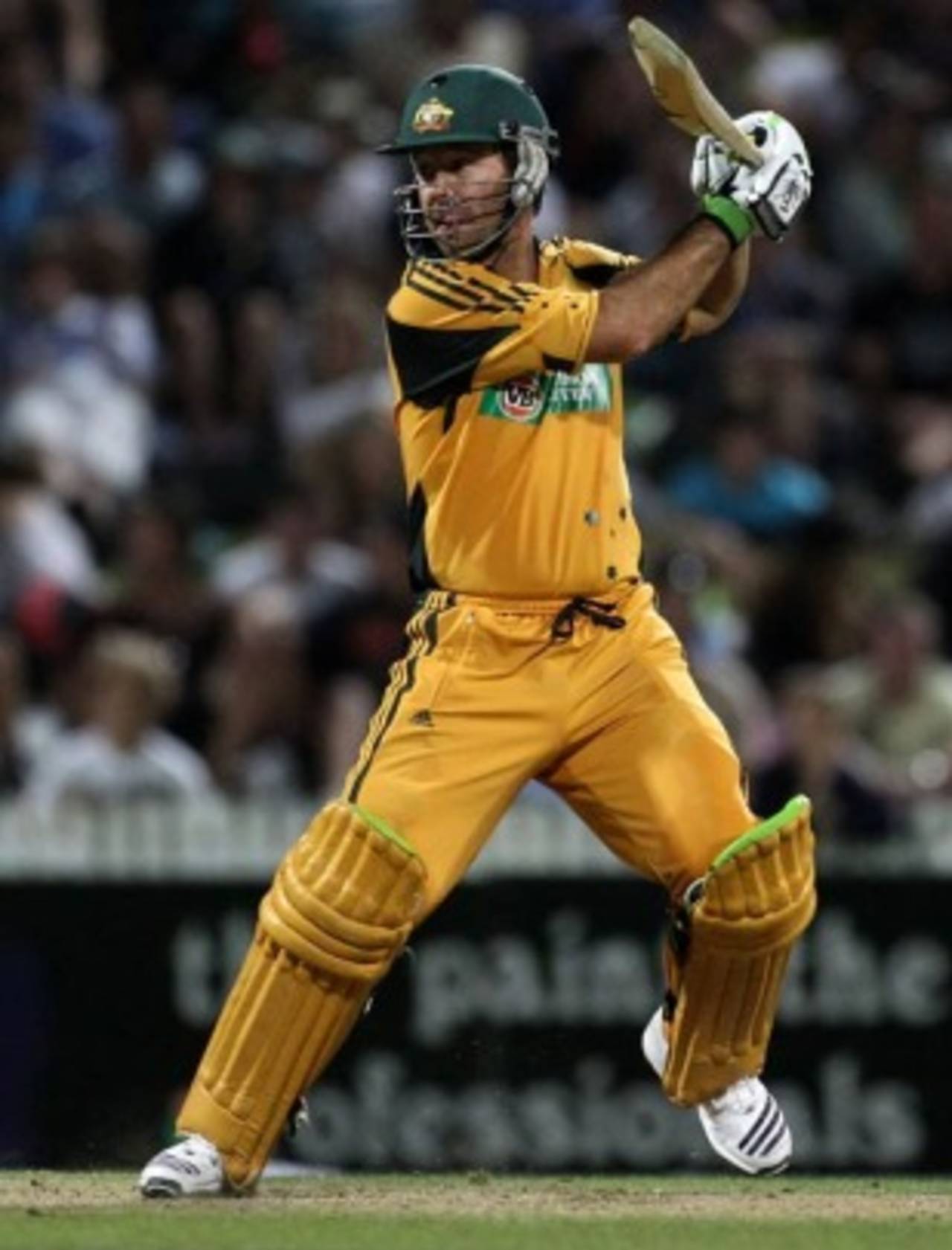 Ricky Ponting drives off the back foot during his 69, New Zealand v Australia, 3rd ODI, Hamilton, March 9, 2010
