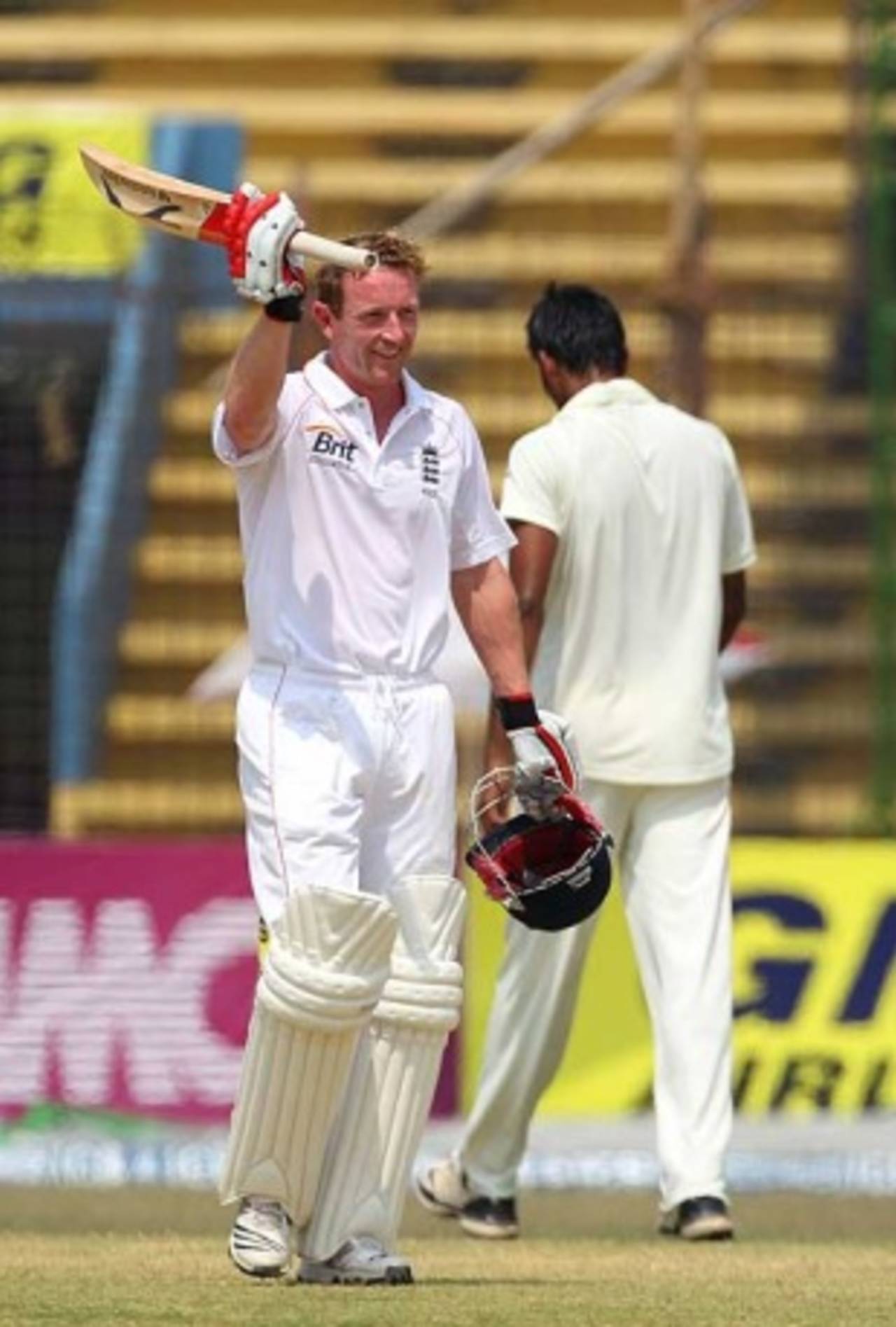 Paul Collingwood celebrates his 10th Test hundred, Bangladesh v England, 1st Test, Chittagong, March 13, 2010